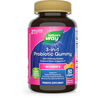 Nature’s Way, 3-in-1 Probiotic Gummy Women's, Orange Flavored, 50 Gummies UPC 033674147191 | Hilife Vitamins