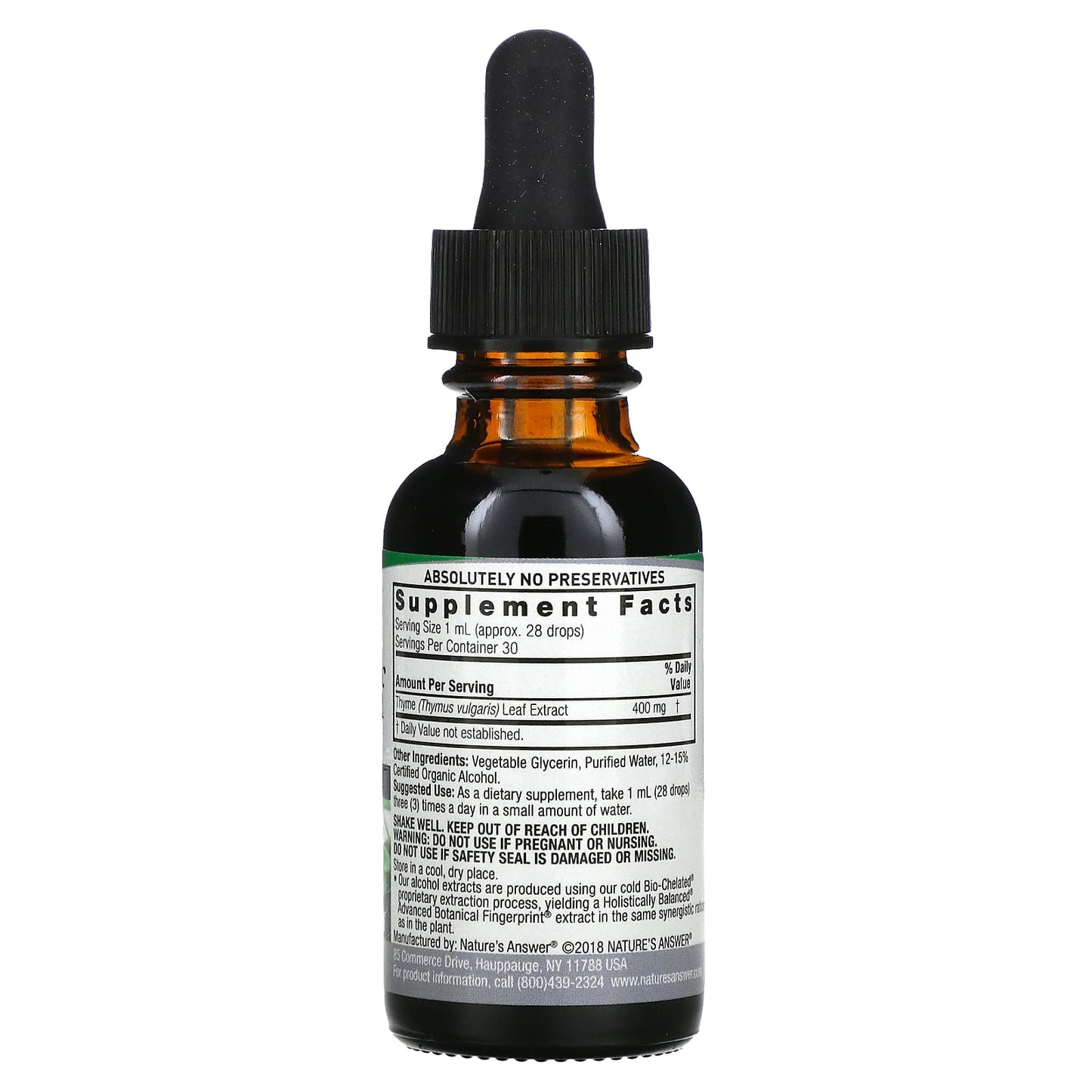 Nature’s Answer, Thyme Extract, 1 Oz UPC 083000005213 | Hilife Vitamins