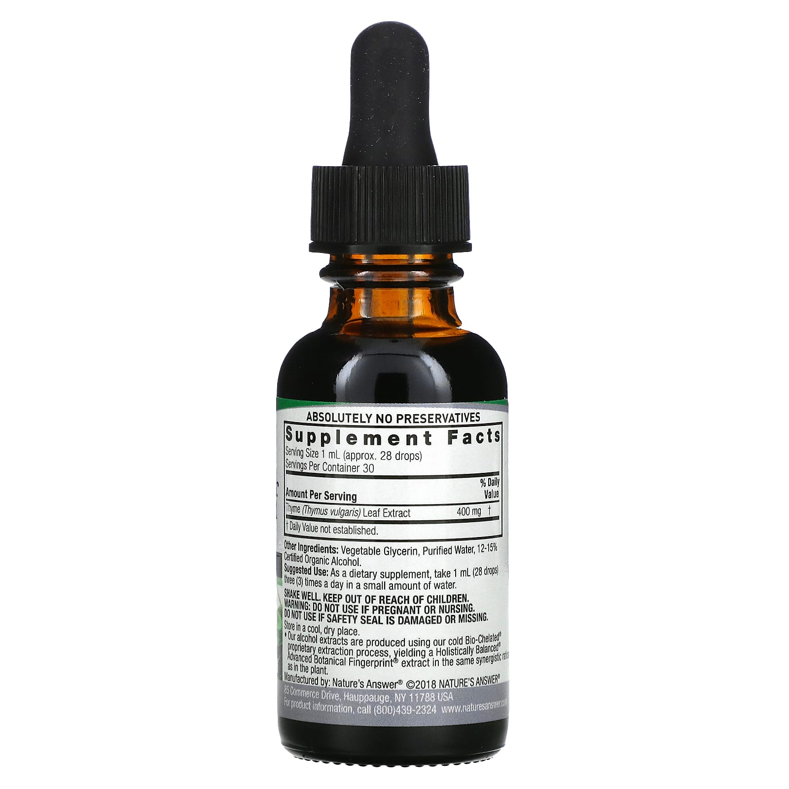 Nature’s Answer, Thyme Extract, 1 Oz UPC 083000005213 | Hilife Vitamins