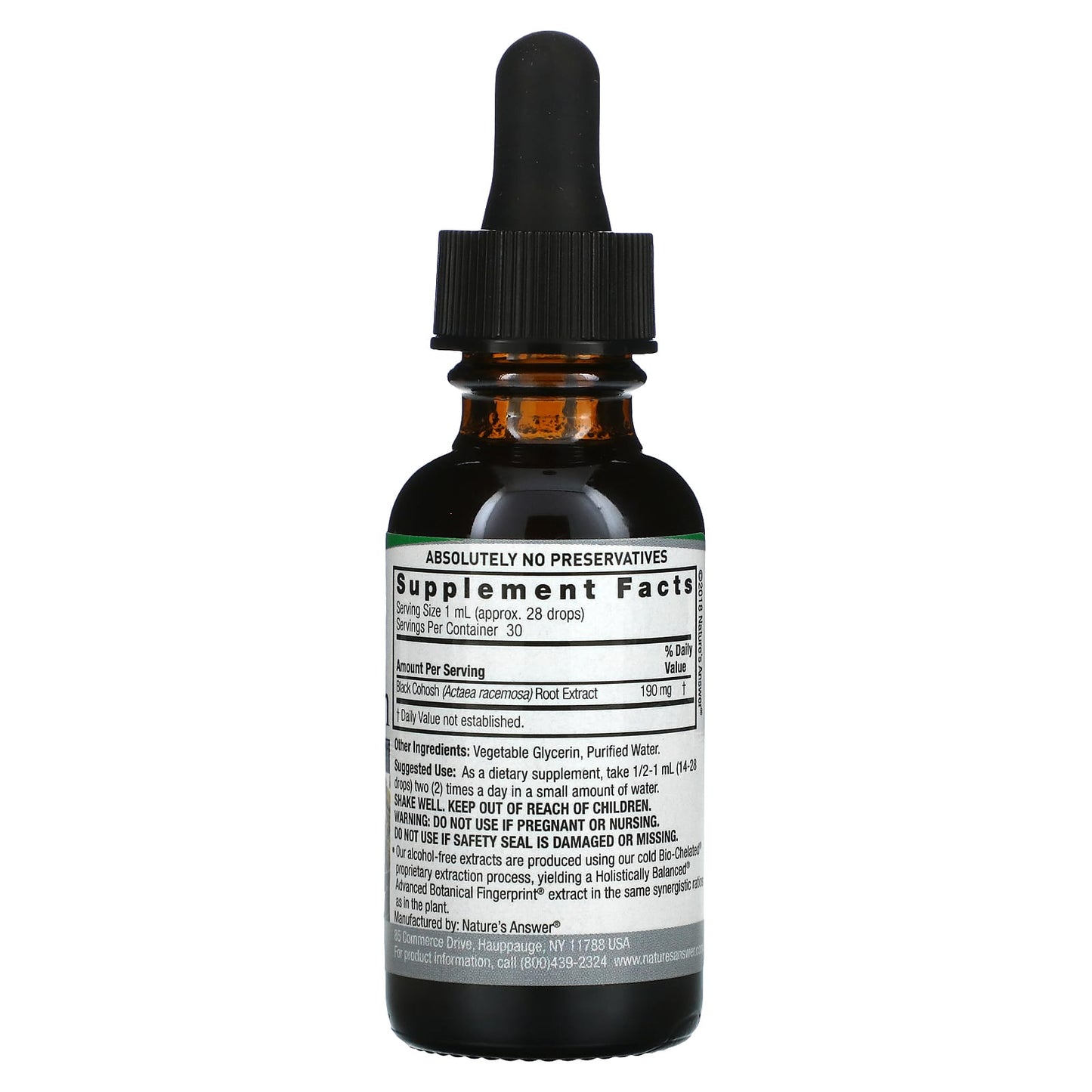 Nature’s Answer, Black Cohosh Alcohol Free Extract, 1 Oz UPC 083000005763 | Hilife Vitamins