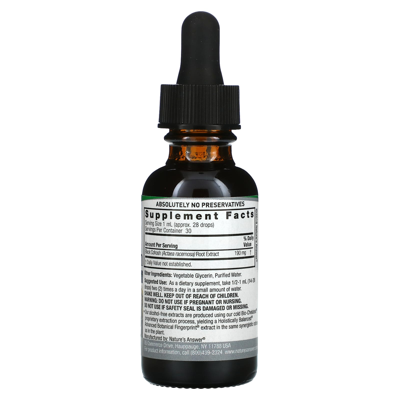 Nature’s Answer, Black Cohosh Alcohol Free Extract, 1 Oz UPC 083000005763 | Hilife Vitamins