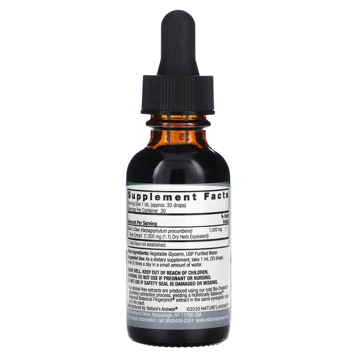 Nature’s Answer, Devil's Claw Alcohol Free Extract, 1 Oz UPC 083000006081 | Hilife Vitamins