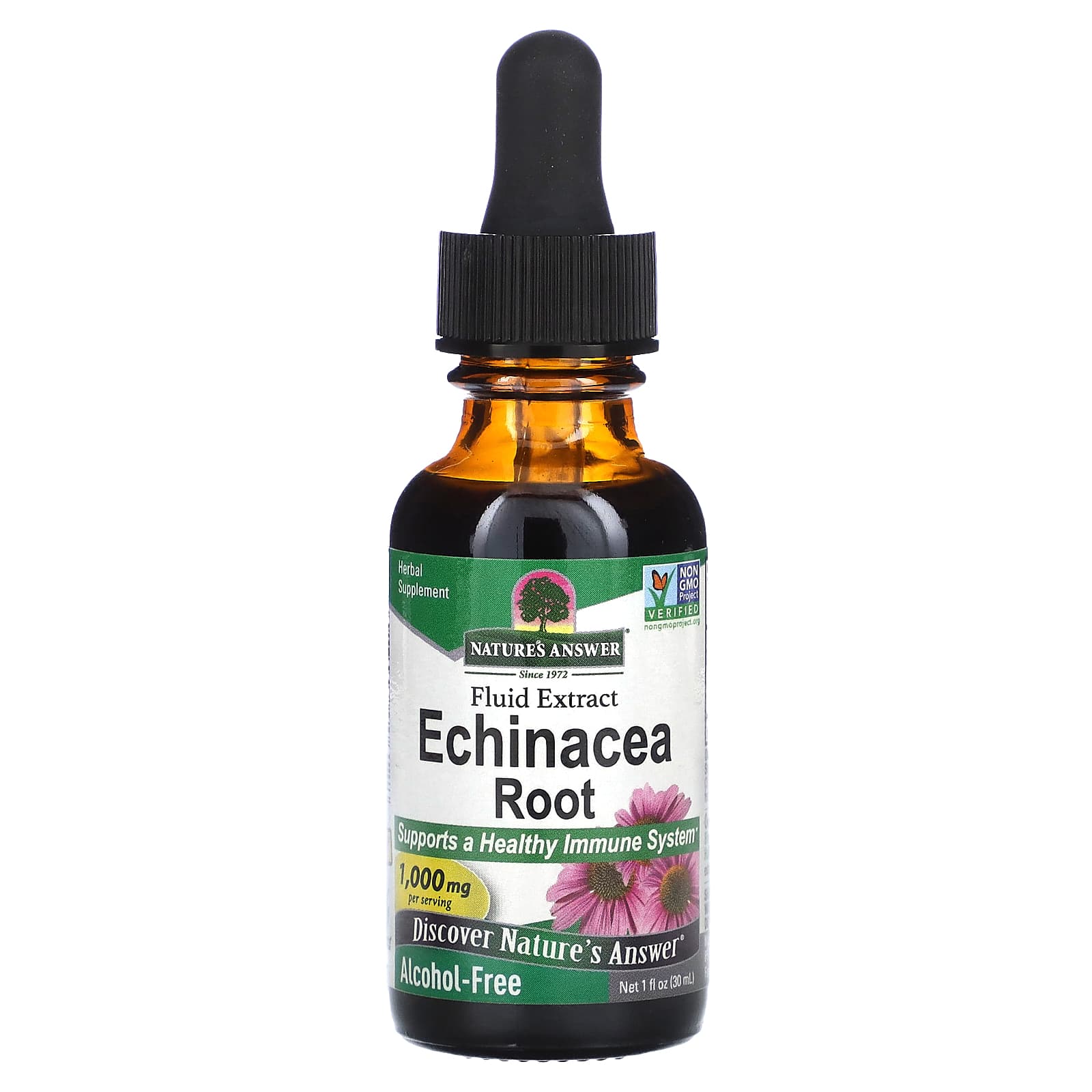 Nature’s Answer, Echinacea Alcohol Free Extract, 1 Oz Ounces UPC 083000006128 | Hilife Vitamins