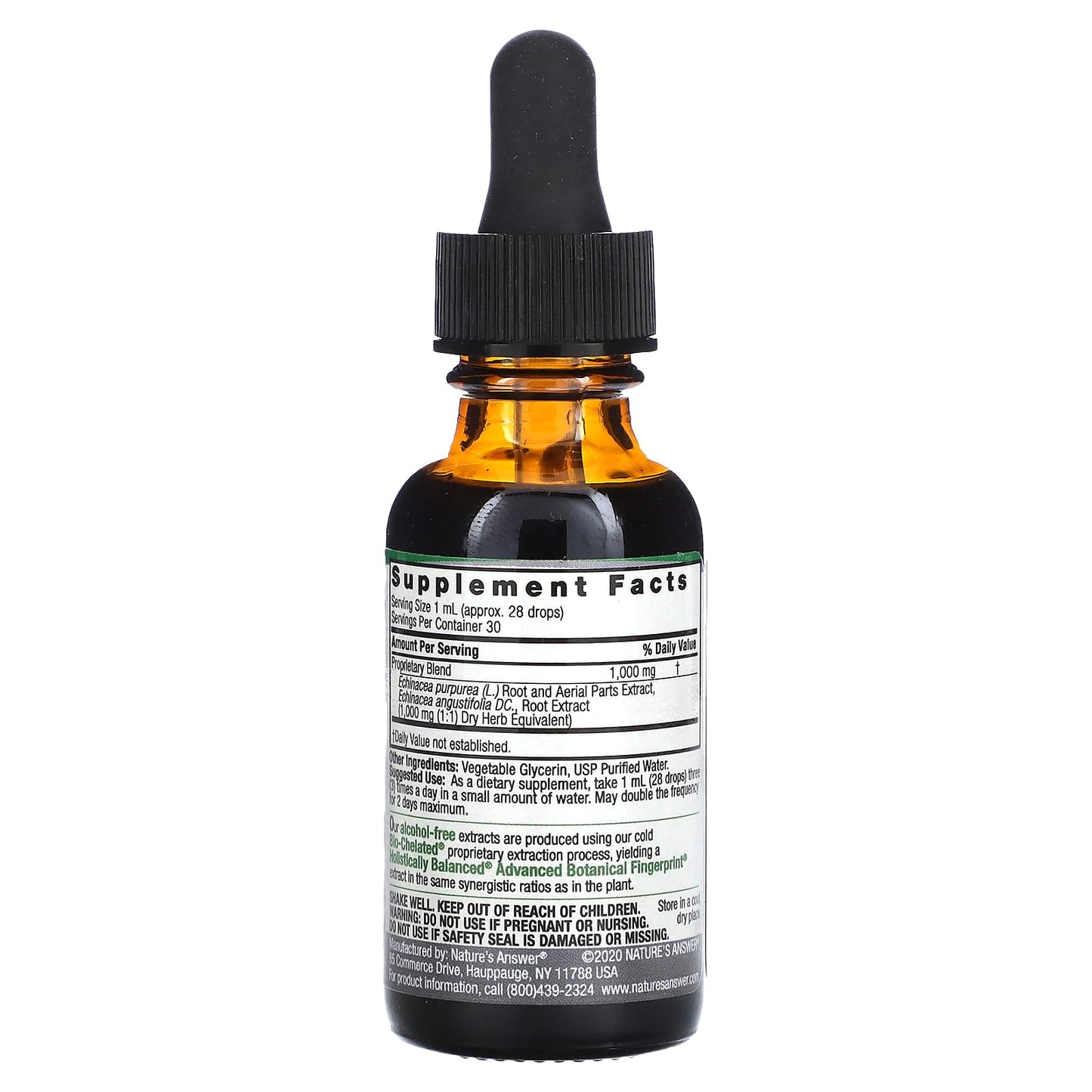 Nature’s Answer, Echinacea Alcohol Free Extract, 1 Oz Ounces UPC 083000006128 | Hilife Vitamins