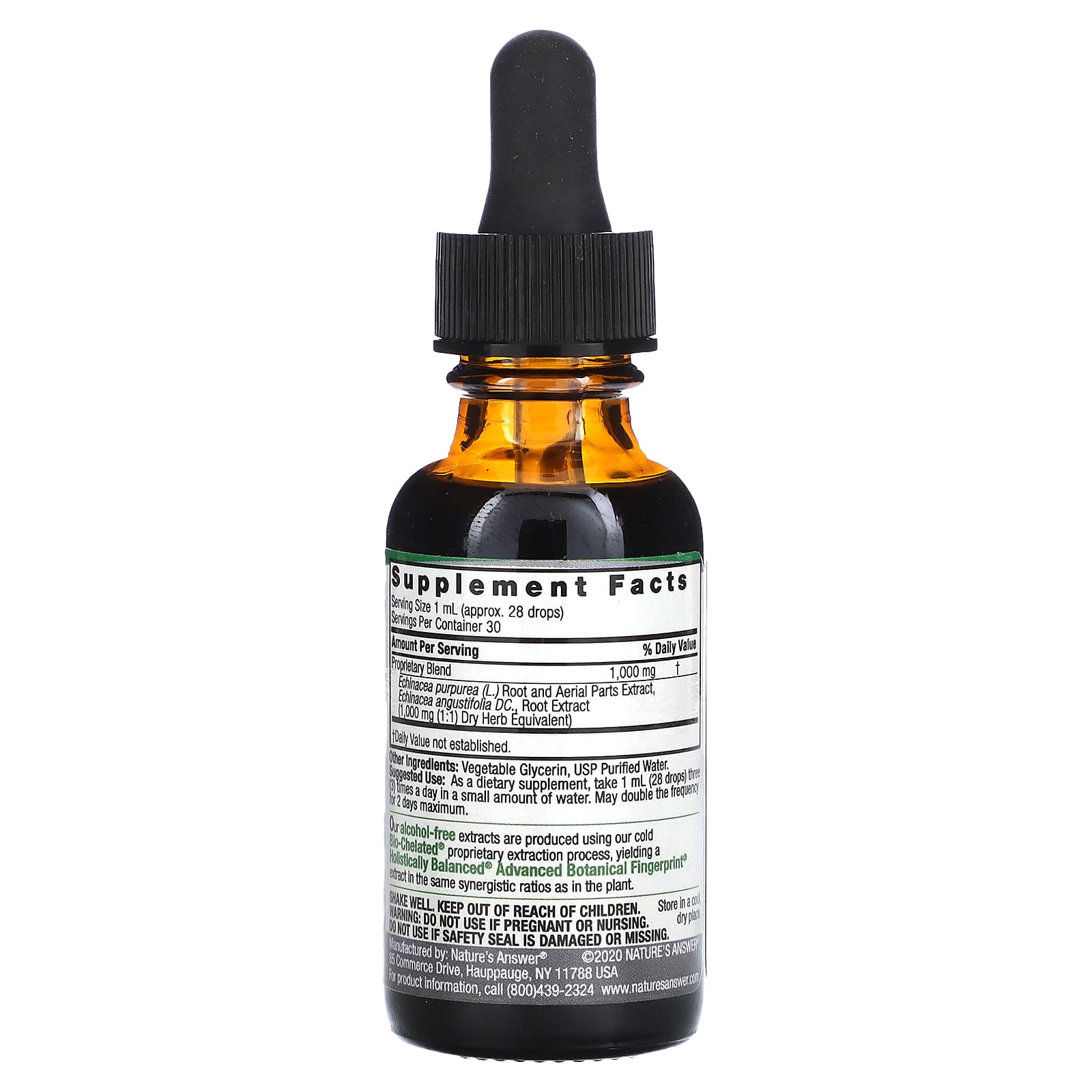 Nature’s Answer, Echinacea Alcohol Free Extract, 1 Oz Ounces UPC 083000006128 | Hilife Vitamins