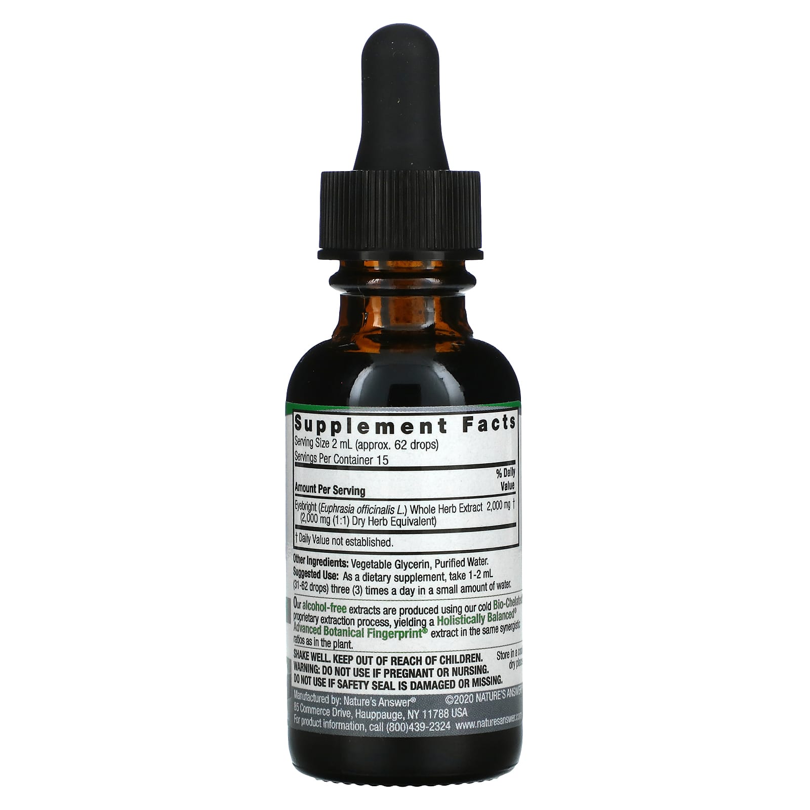 Nature’s Answer, Eyebright Alcohol Free Extract, 1 Oz UPC 083000006142 | Hilife Vitamins