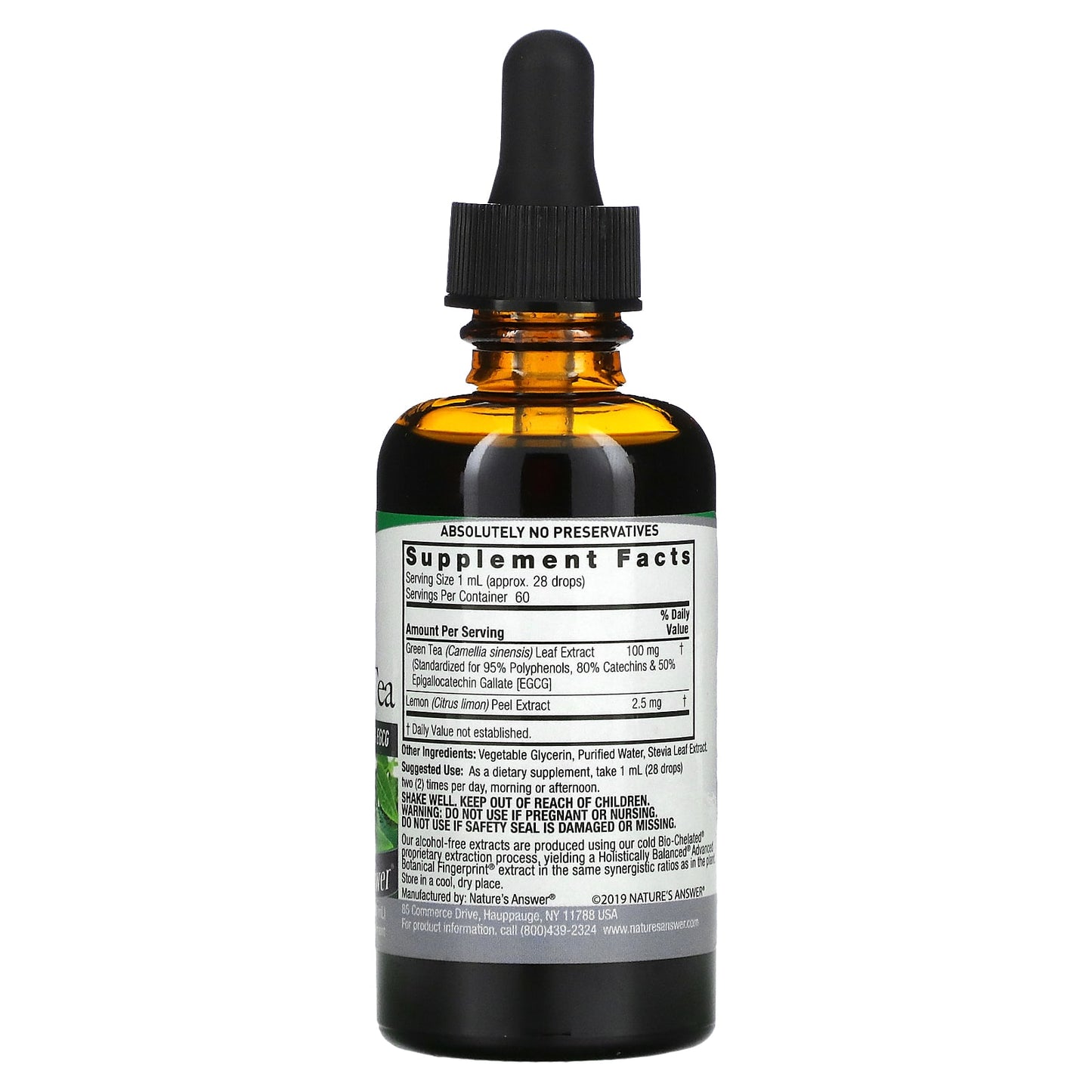 Nature’s Answer, Super Green Tea Extract Alcohol Free, 2 Oz UPC 083000006340 | Hilife Vitamins