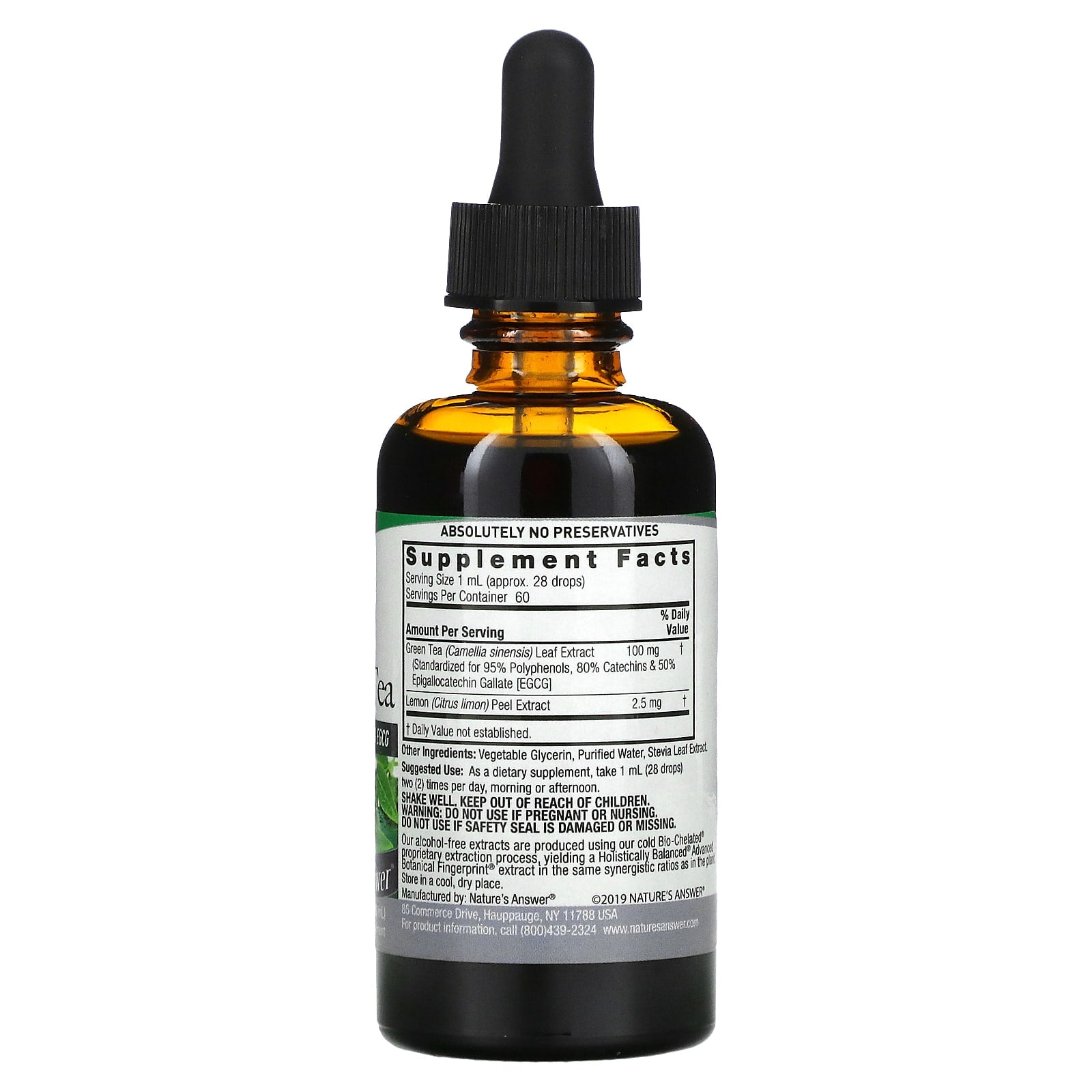 Nature’s Answer, Super Green Tea Extract Alcohol Free, 2 Oz UPC 083000006340 | Hilife Vitamins