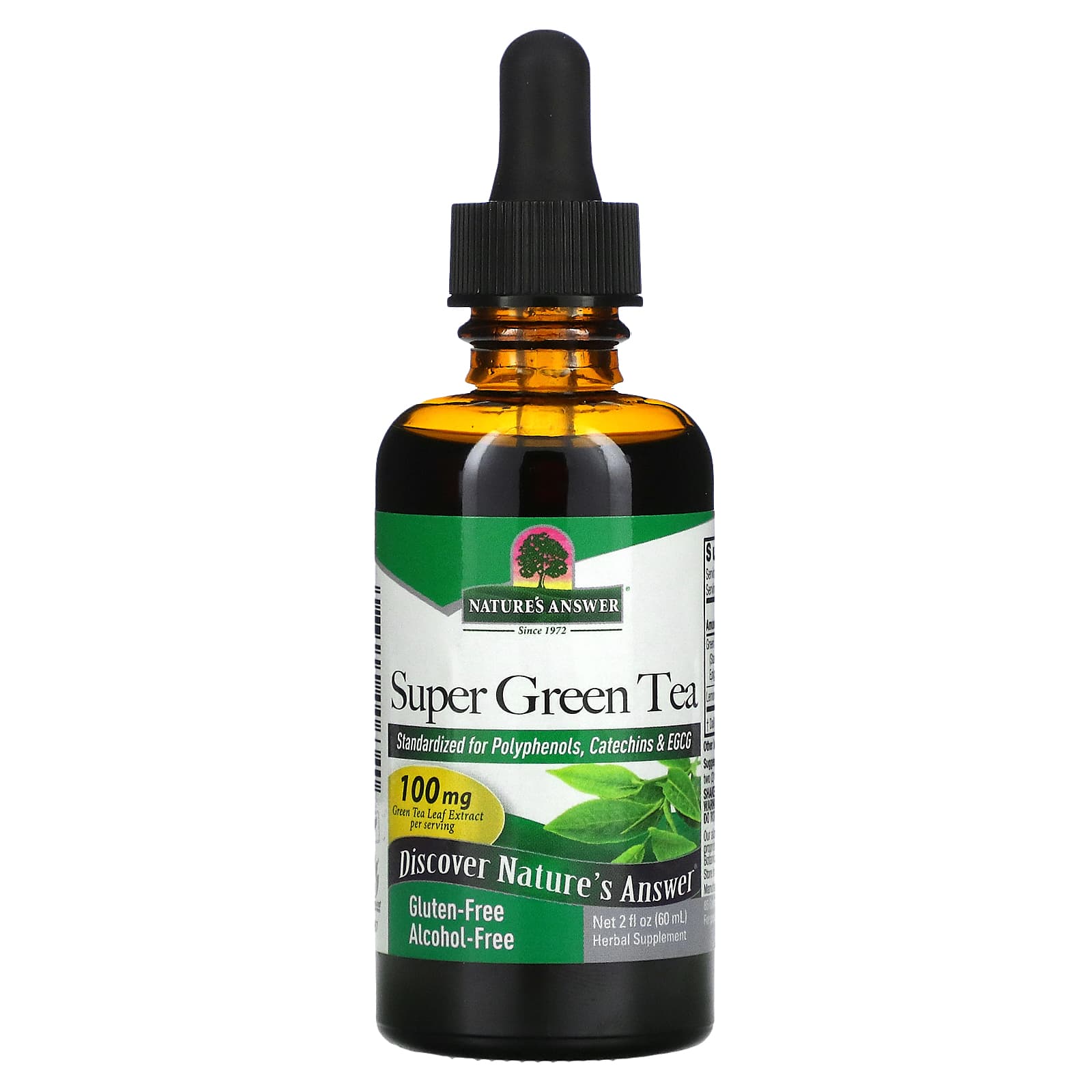 Nature’s Answer, Super Green Tea Extract Alcohol Free, 2 Oz UPC 083000006340 | Hilife Vitamins