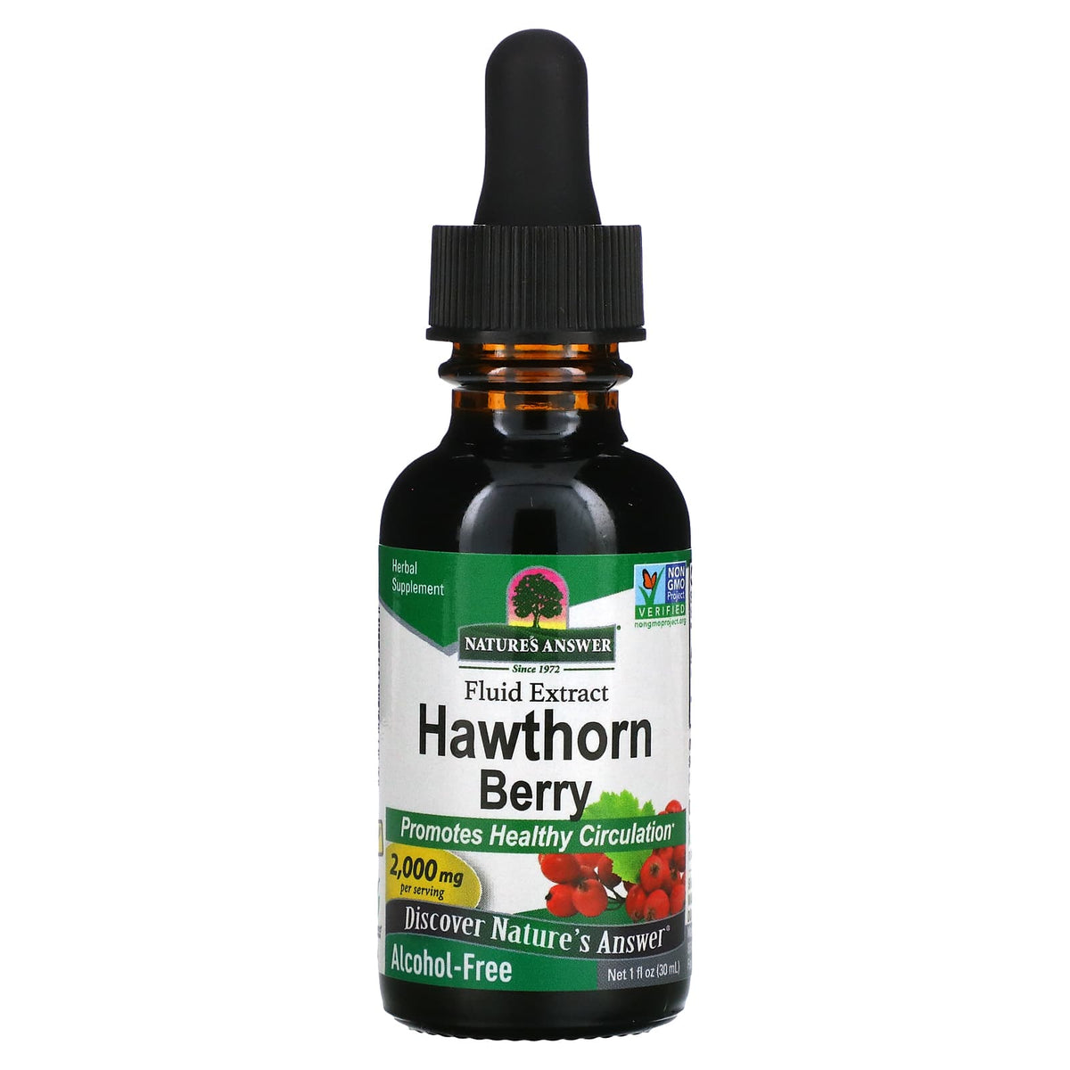 Nature’s Answer, Hawthorn Berries Alcohol Free Extract, 1 Oz UPC 083000006364 | Hilife Vitamins