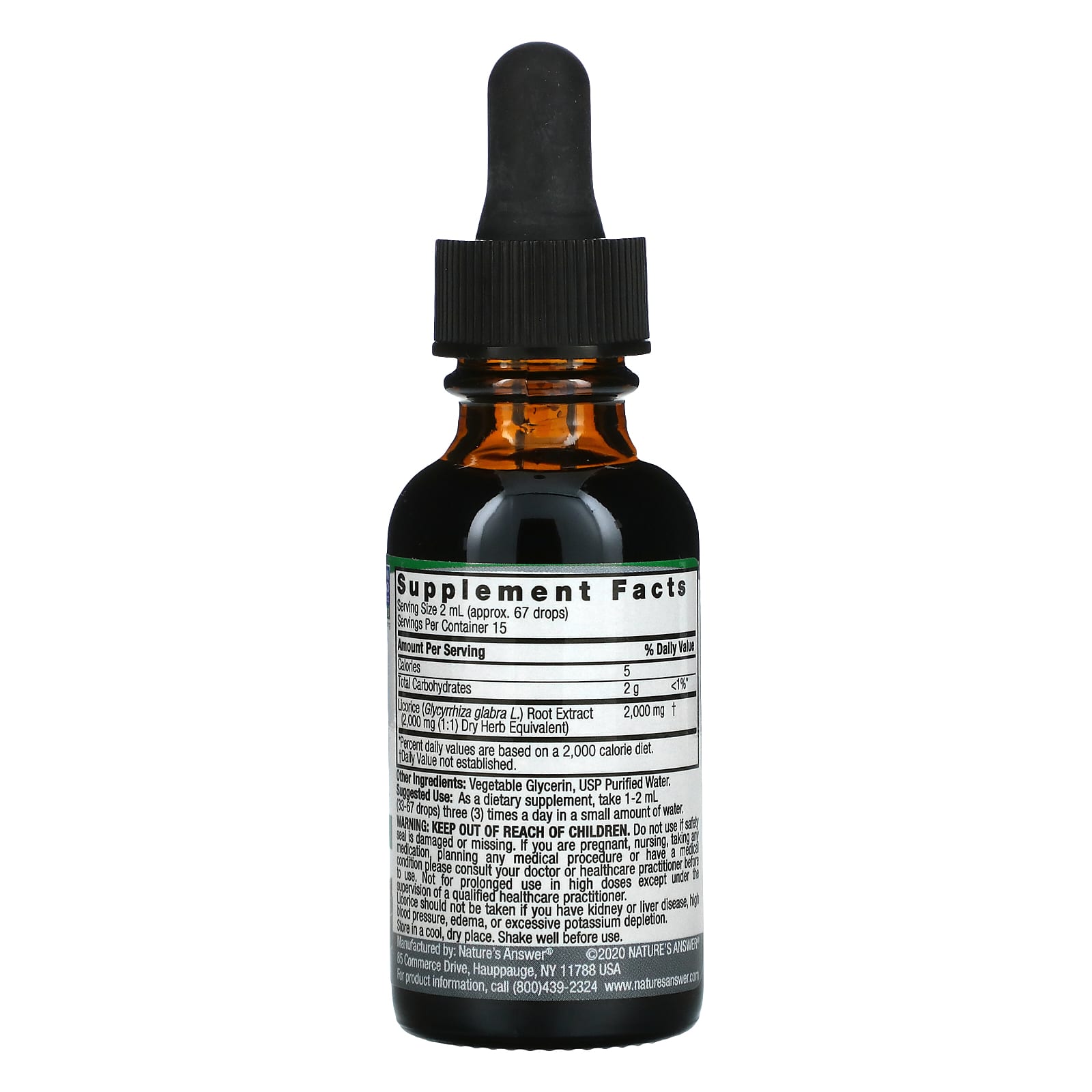 Nature’s Answer, Licorice Alcohol Free Extract, 1 Oz UPC 083000006401 | Hilife Vitamins