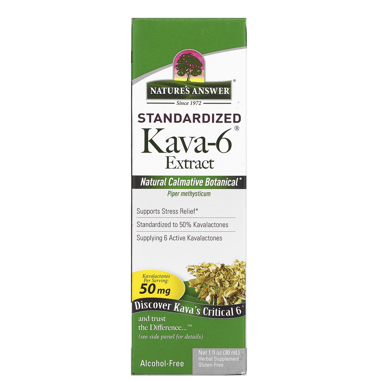 Nature's Answer, Kava-6, Alcohol-Free Extract, 1 fl oz (30 ml) UPC 083000006418 | Hilife Vitamins