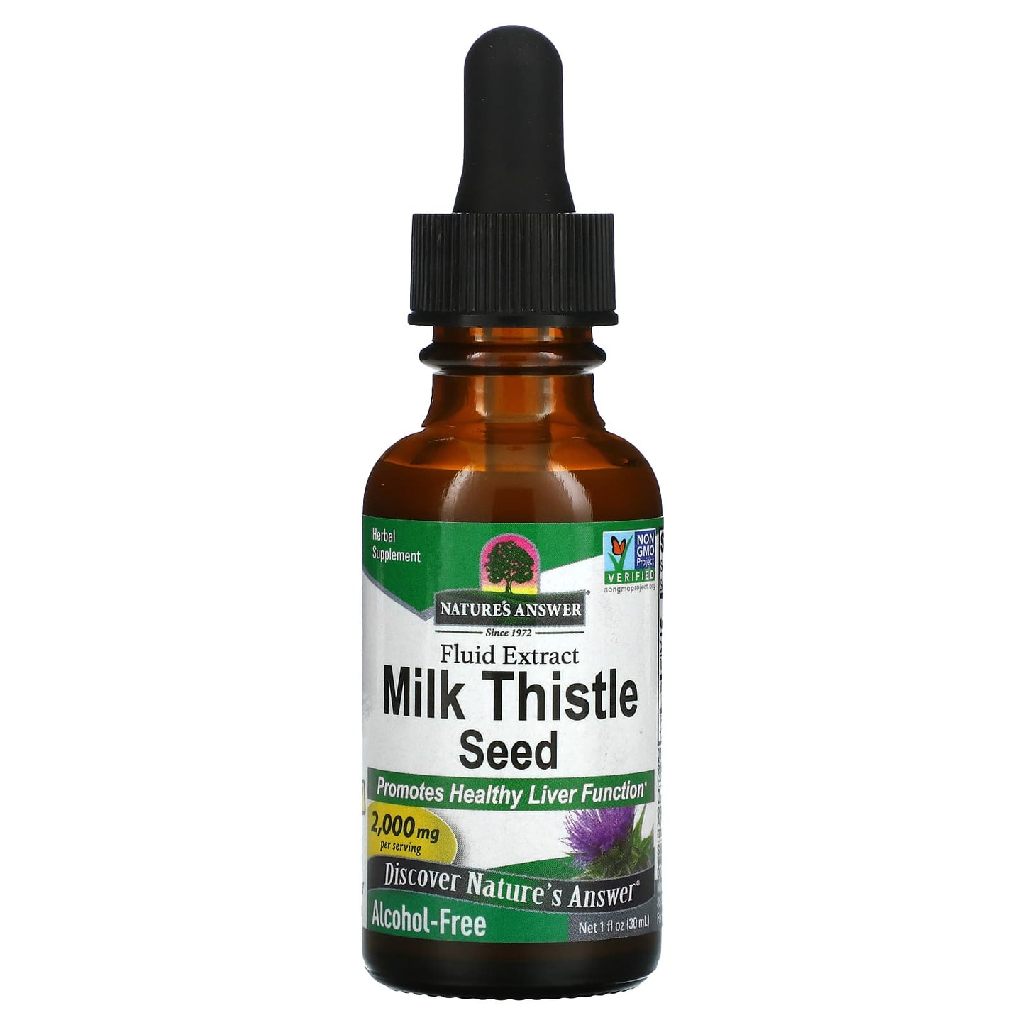 Nature’s Answer, Milk Thistle Alcohol Free Extract, 1 Oz UPC 083000006456 | Hilife Vitamins