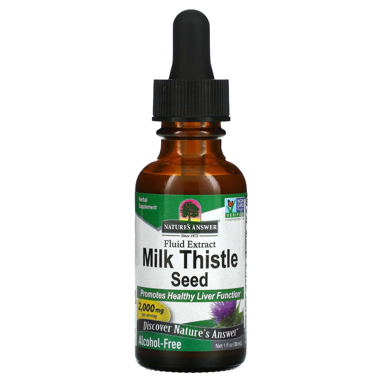 Nature’s Answer, Milk Thistle Alcohol Free Extract, 1 Oz UPC 083000006456 | Hilife Vitamins