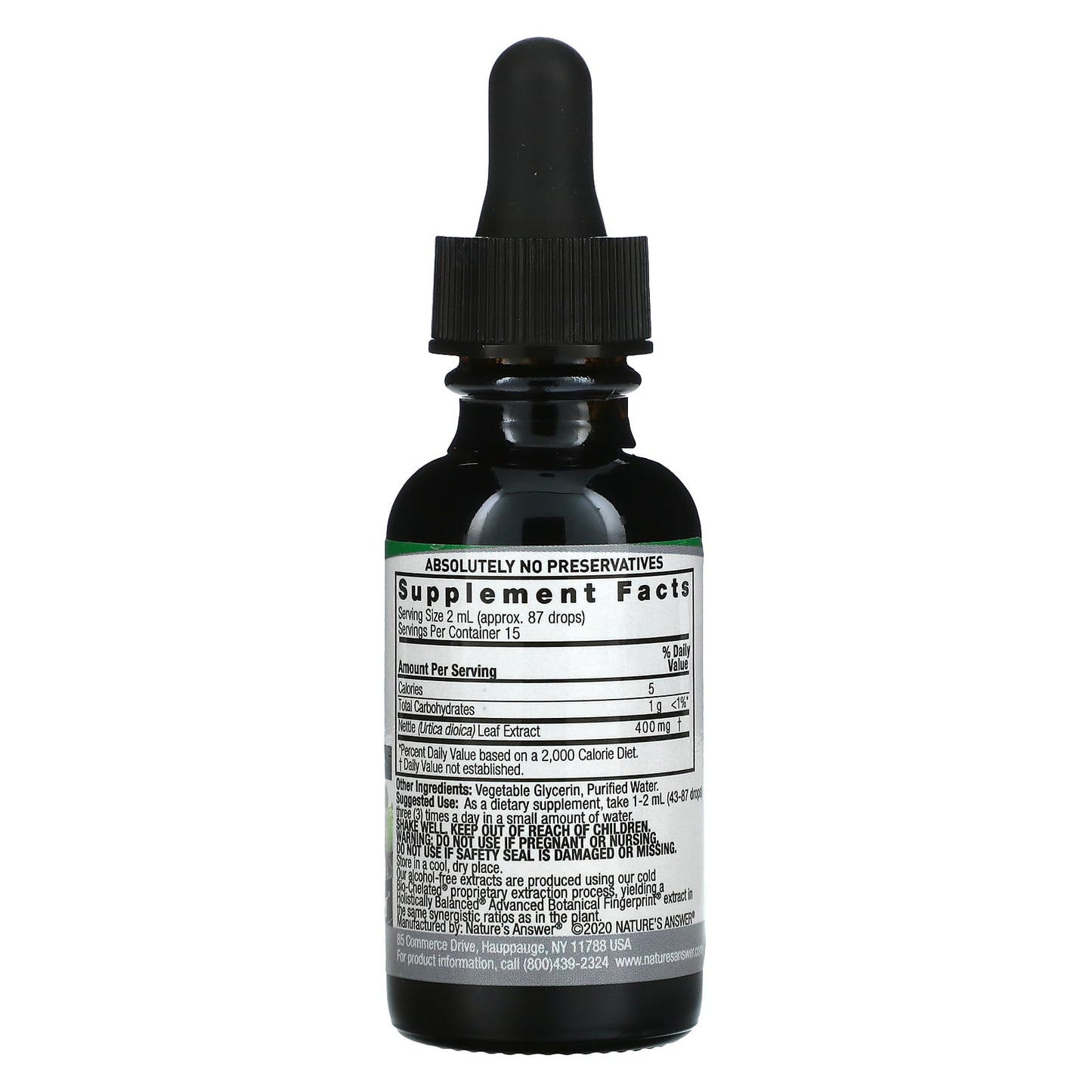 Nature’s Answer, Nettles Alcohol Free Extract, 1 Oz UPC 083000006500 | Hilife Vitamins