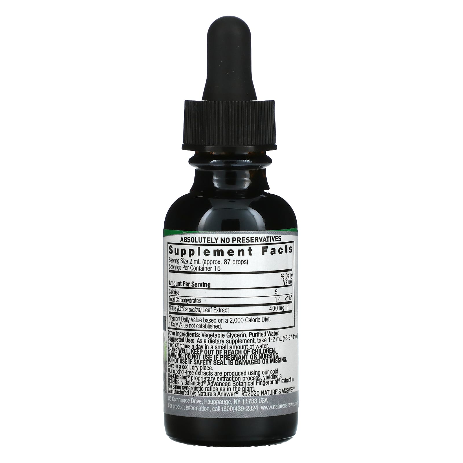 Nature’s Answer, Nettles Alcohol Free Extract, 1 Oz UPC 083000006500 | Hilife Vitamins