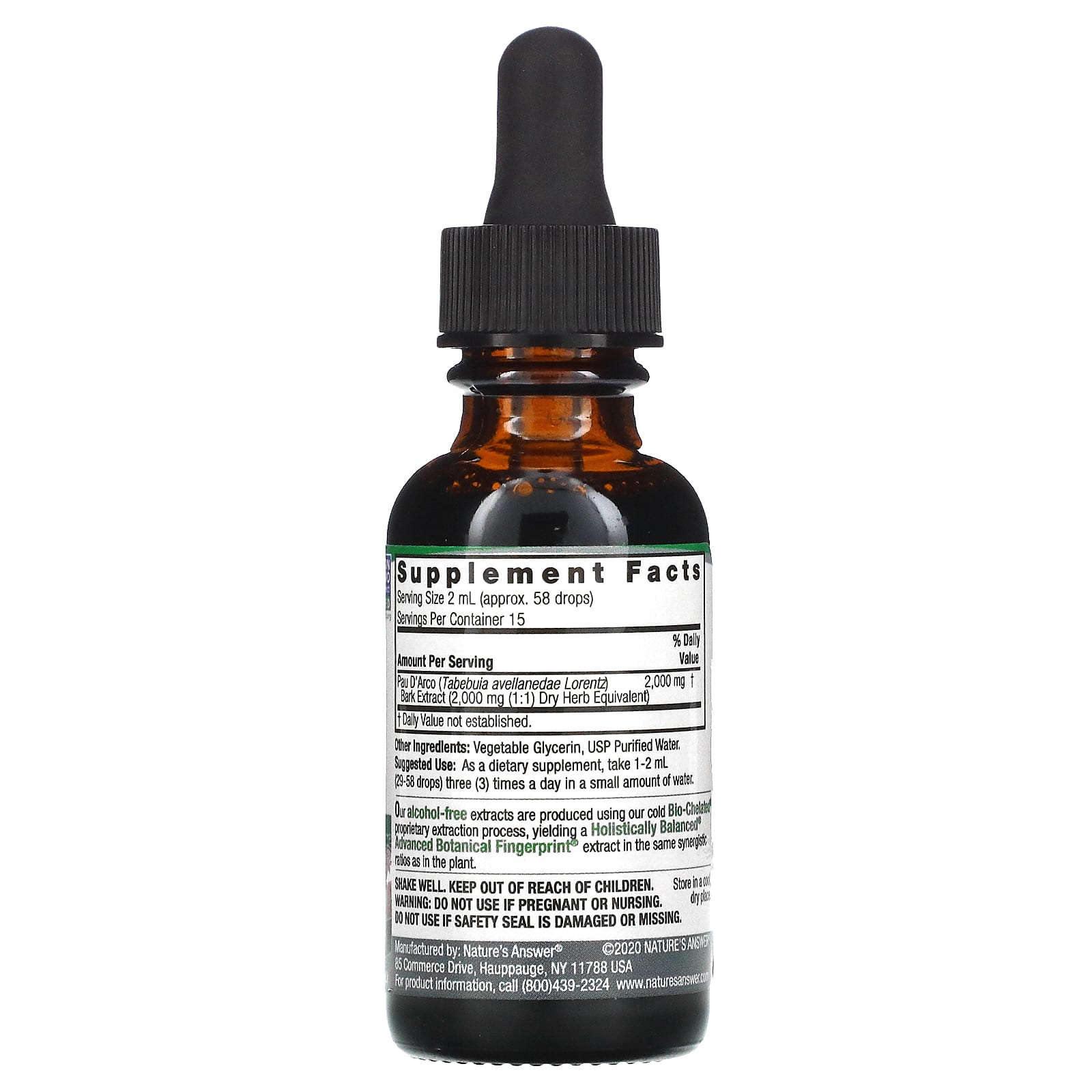 Nature’s Answer, Pau D'Arco Alcohol Free Extract, 1 Oz UPC 083000006524 | Hilife Vitamins