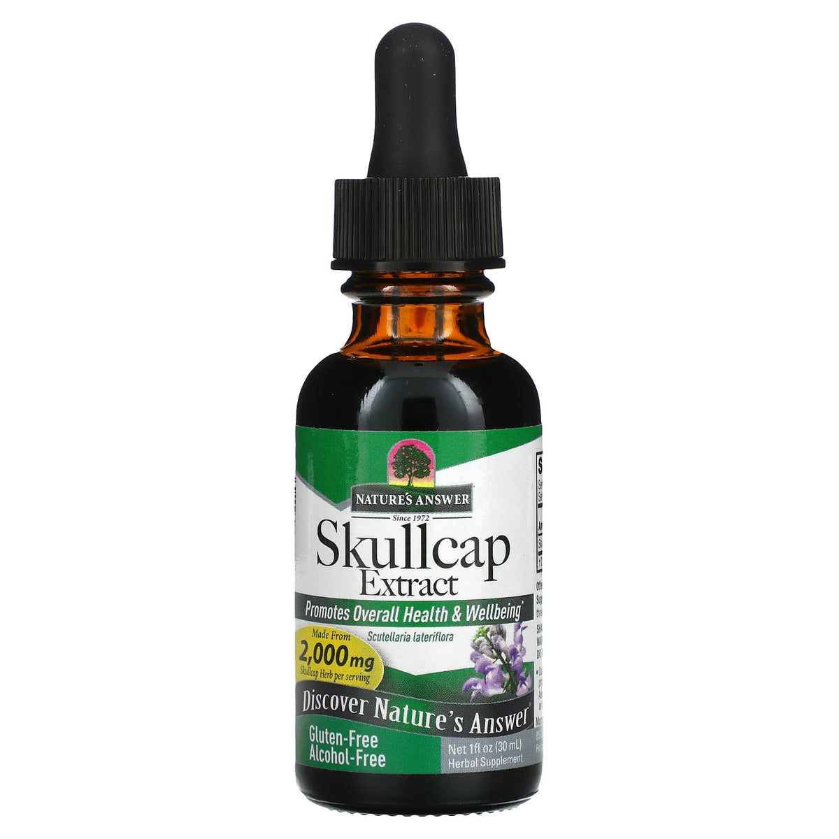 Nature’s Answer, Skullcap Herb Alcohol Free Extract, 1 Oz UPC 083000006722 | Hilife Vitamins