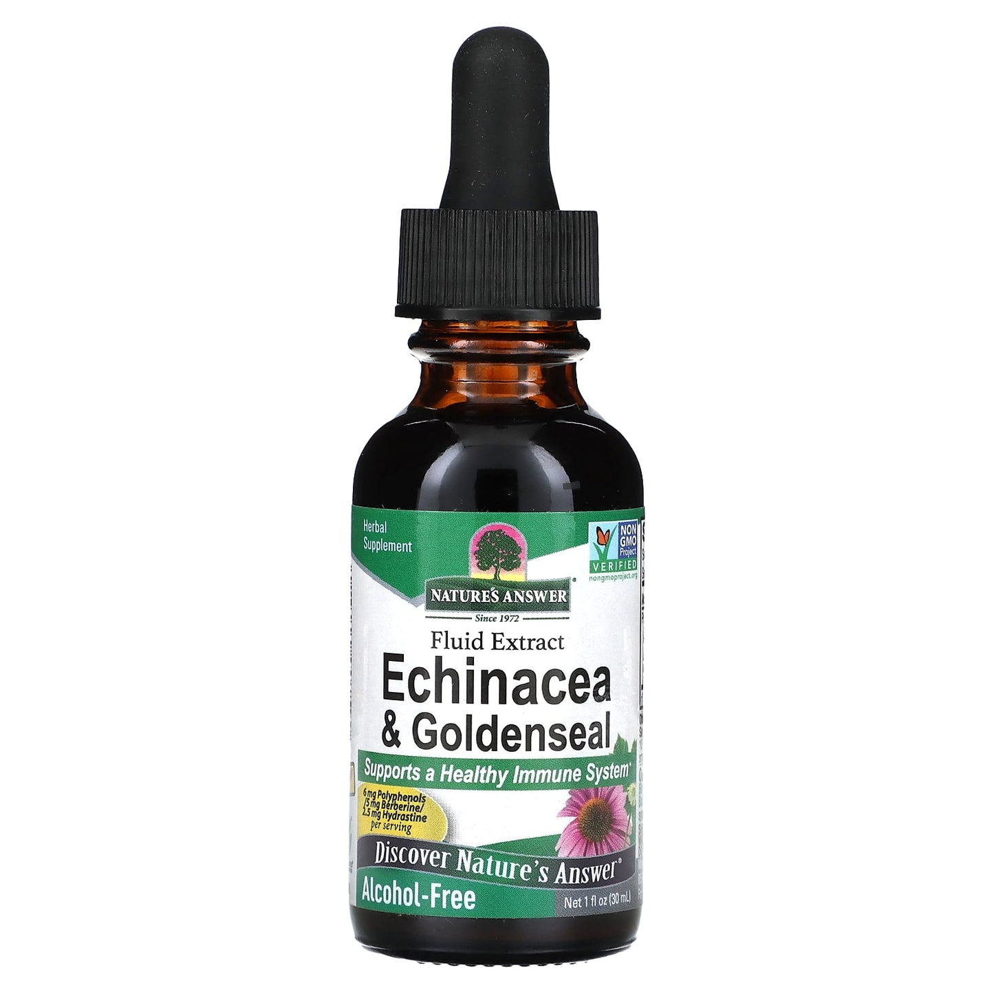 Nature’s Answer, Echinacea-Goldenseal Alcohol Free Extract, 1 Oz UPC 083000007590 | Hilife Vitamins