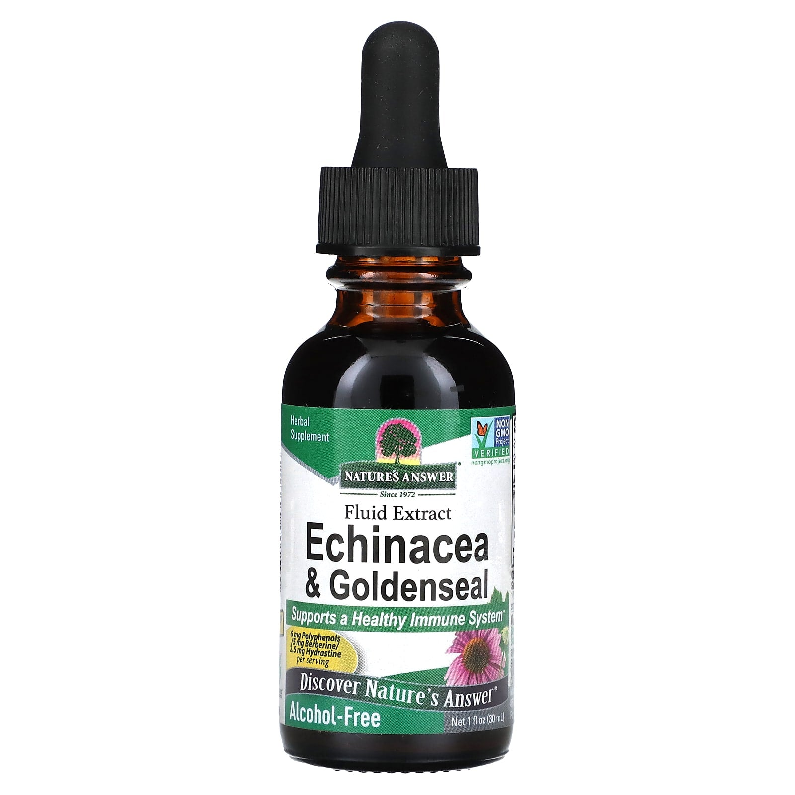 Nature’s Answer, Echinacea-Goldenseal Alcohol Free Extract, 1 Oz UPC 083000007590 | Hilife Vitamins
