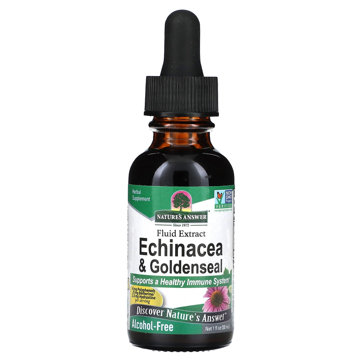 Nature’s Answer, Echinacea-Goldenseal Alcohol Free Extract, 1 Oz UPC 083000007590 | Hilife Vitamins