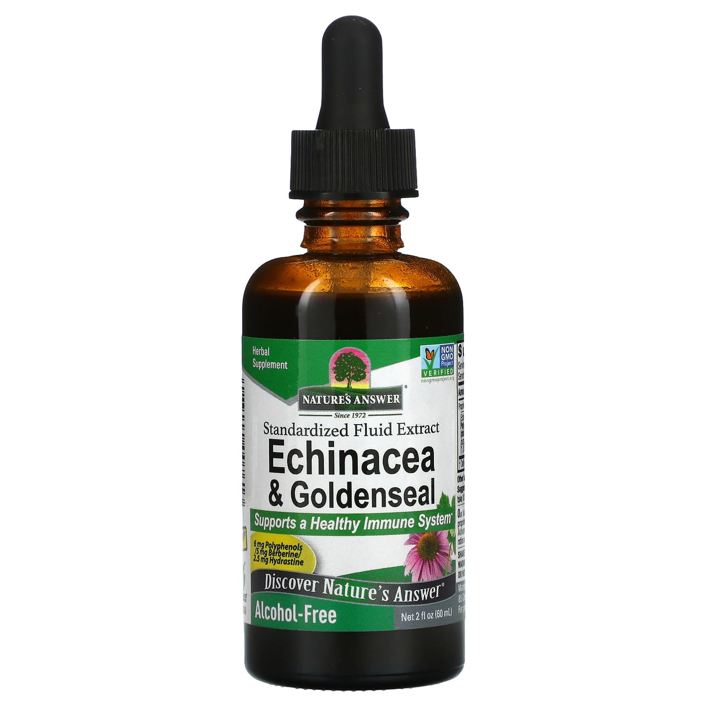 Nature’s Answer, Echinacea-Goldenseal Alcohol Free Extract, 2 Oz UPC 083000007613 | Hilife Vitamins