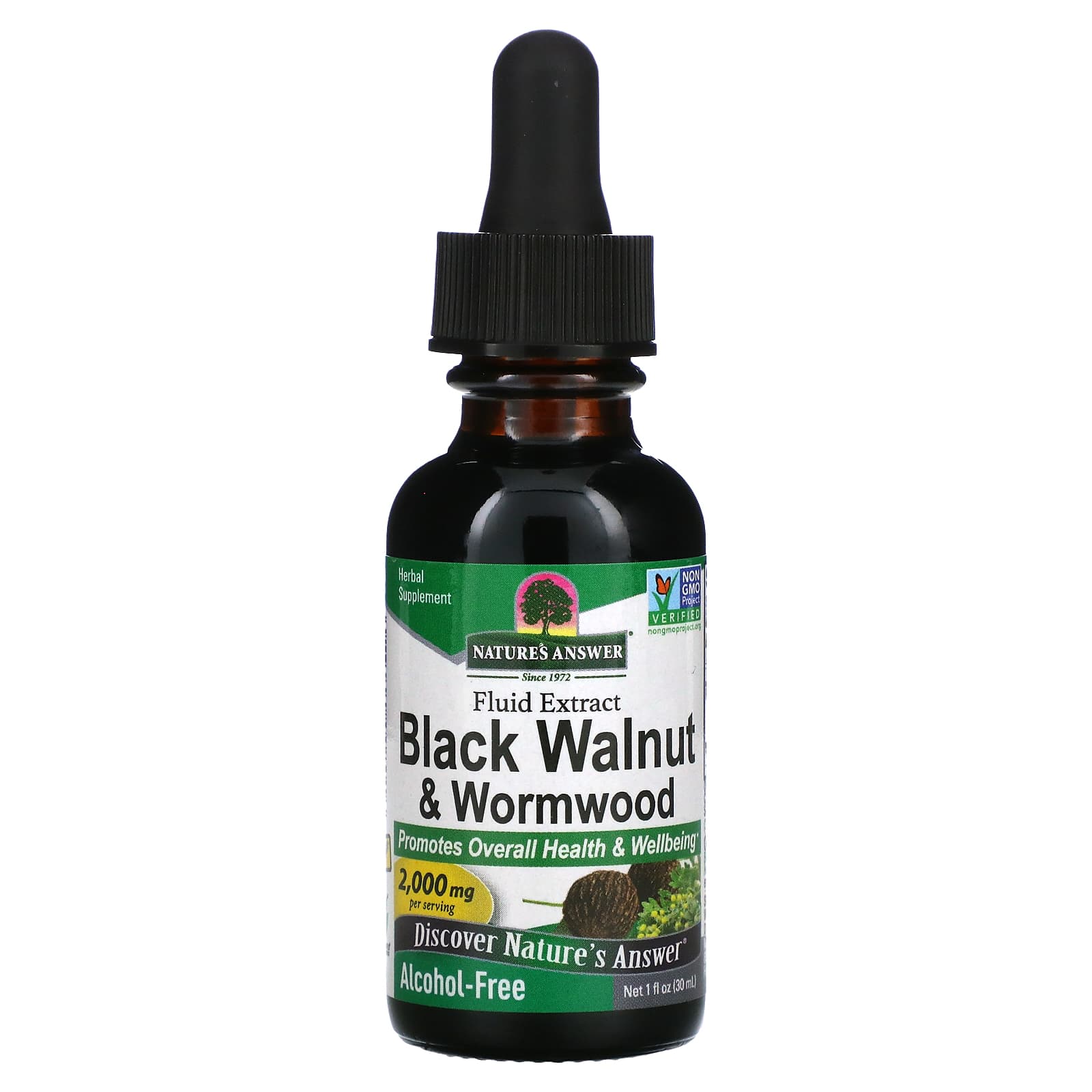 Nature’s Answer, Black Walnut & Wormwood Alcohol Free Extract, 1 Oz UPC 083000008016 | Hilife Vitamins