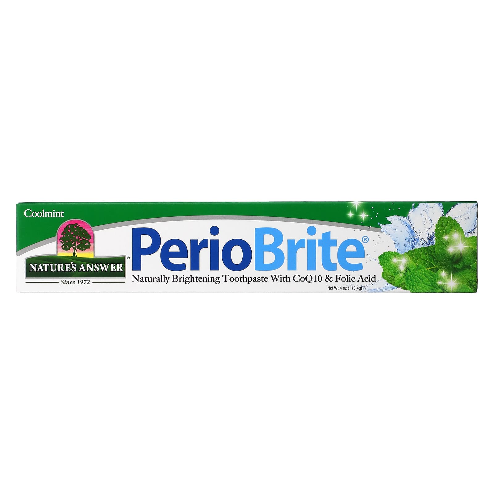 Nature’s Answer, PerioBrite®, Toothpaste with Xylitol, Cool Mint, 4 oz (113.4 g) UPC 083000016400 | Hilife Vitamins
