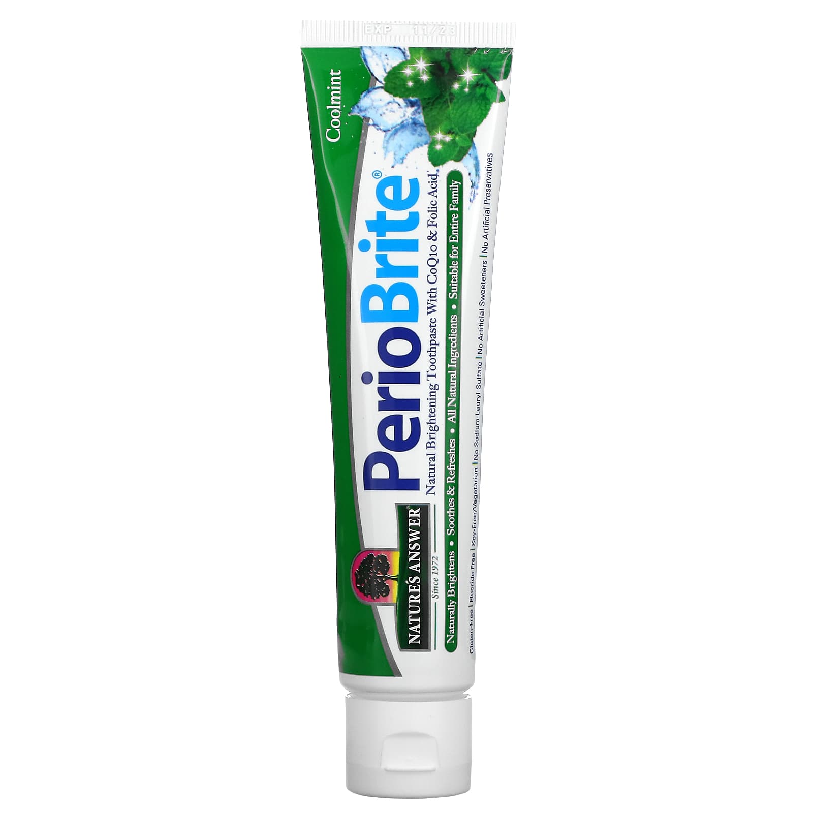 Nature’s Answer, PerioBrite®, Toothpaste with Xylitol, Cool Mint, 4 oz (113.4 g) UPC 083000016400 | Hilife Vitamins