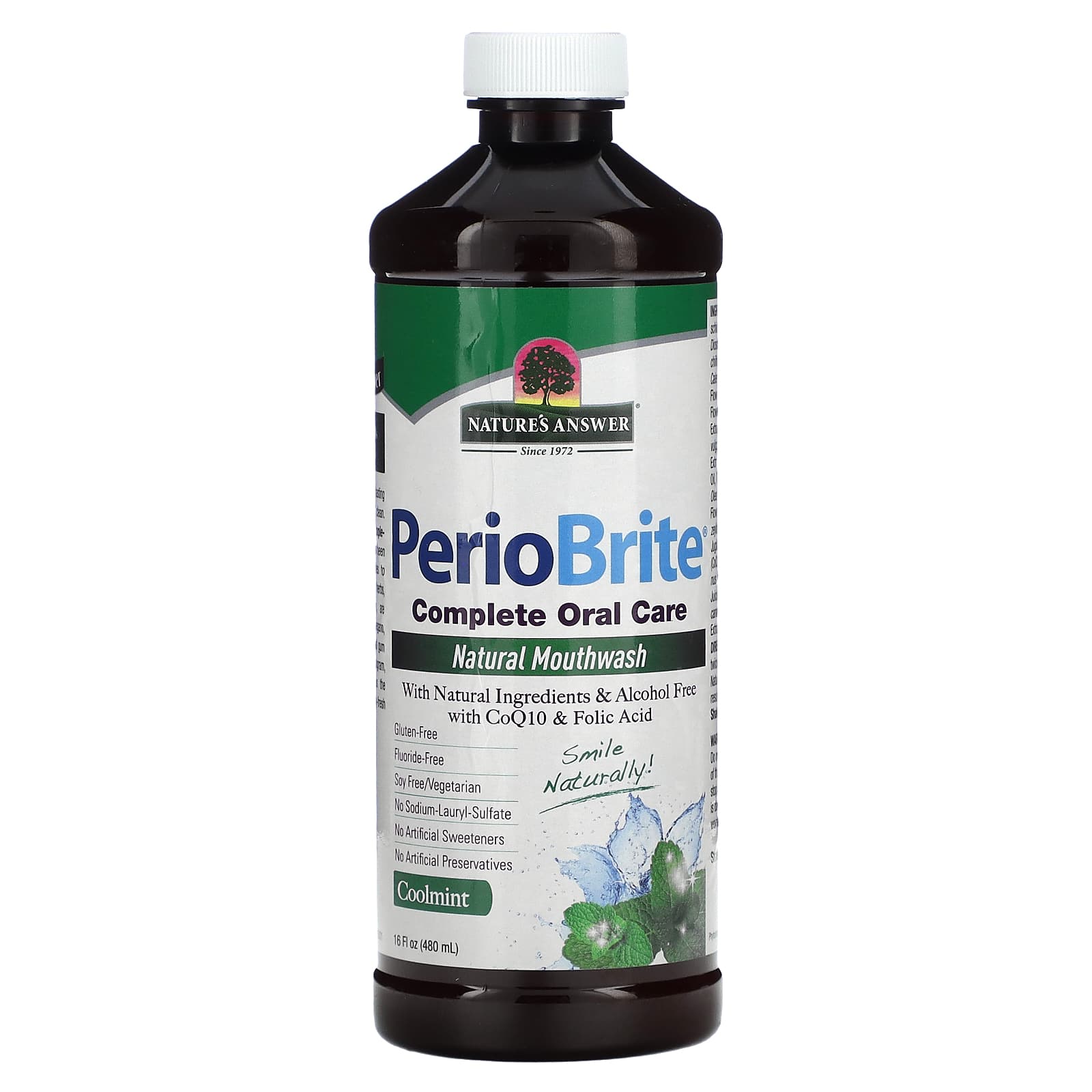 Nature’s Answer, Periobrite Mouthwash Alcohol-Free Cool Mint, 16 Oz Liquid UPC 083000016431 | Hilife Vitamins