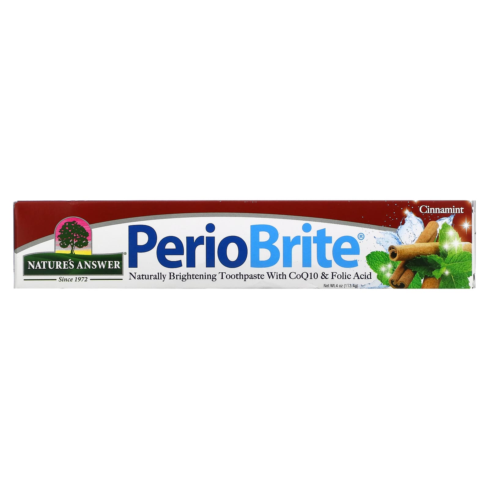 Nature’s Answer, Periobrite Natural Toothpaste Cinnamint, 4 Oz UPC 083000016448 | Hilife Vitamins