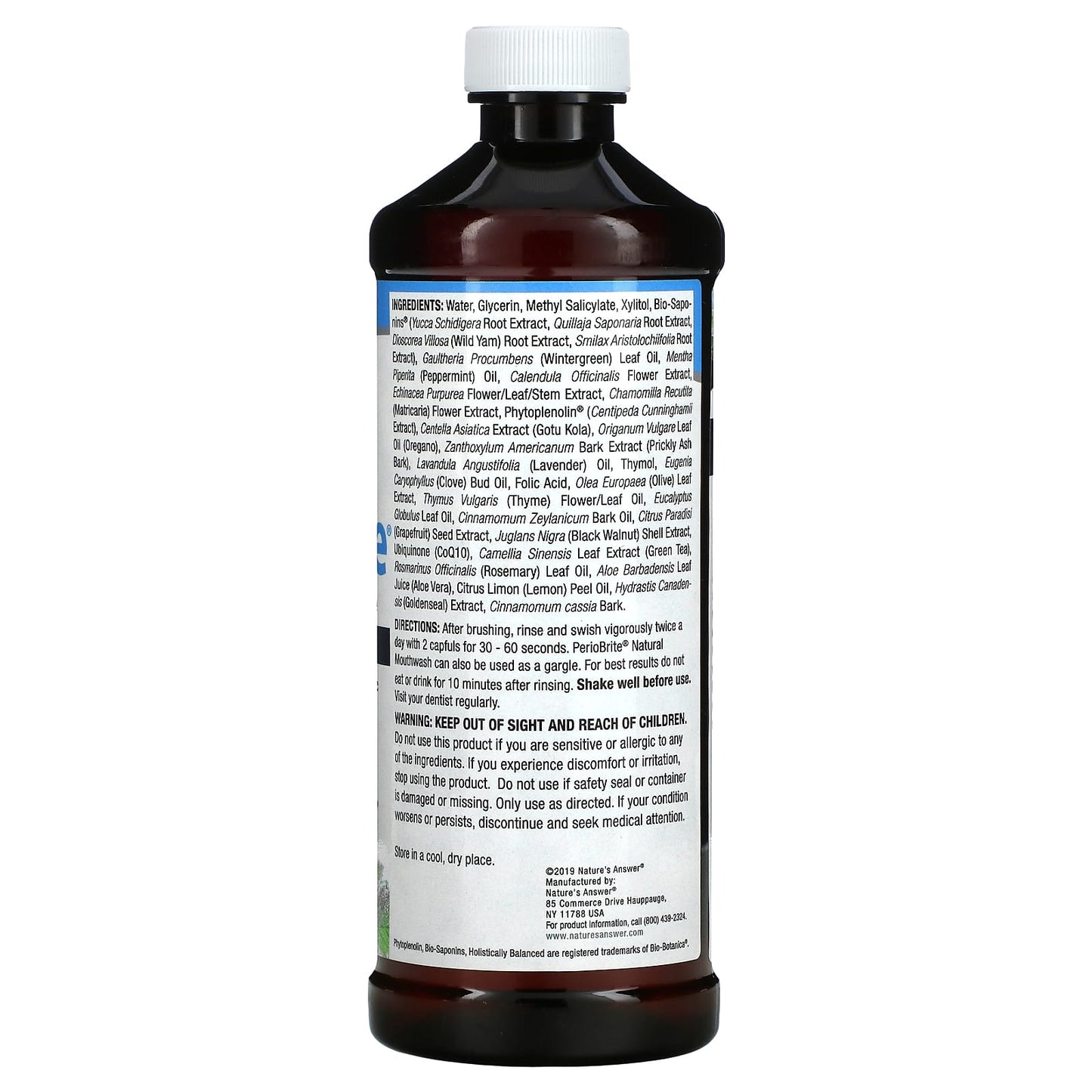 Nature’s Answer, Periobrite Mouthwash Alcohol Free Wintermint, 16 Oz UPC 083000016561 | Hilife Vitamins