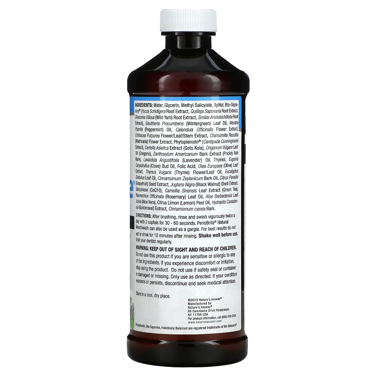 Nature’s Answer, Periobrite Mouthwash Alcohol Free Wintermint, 16 Oz UPC 083000016561 | Hilife Vitamins