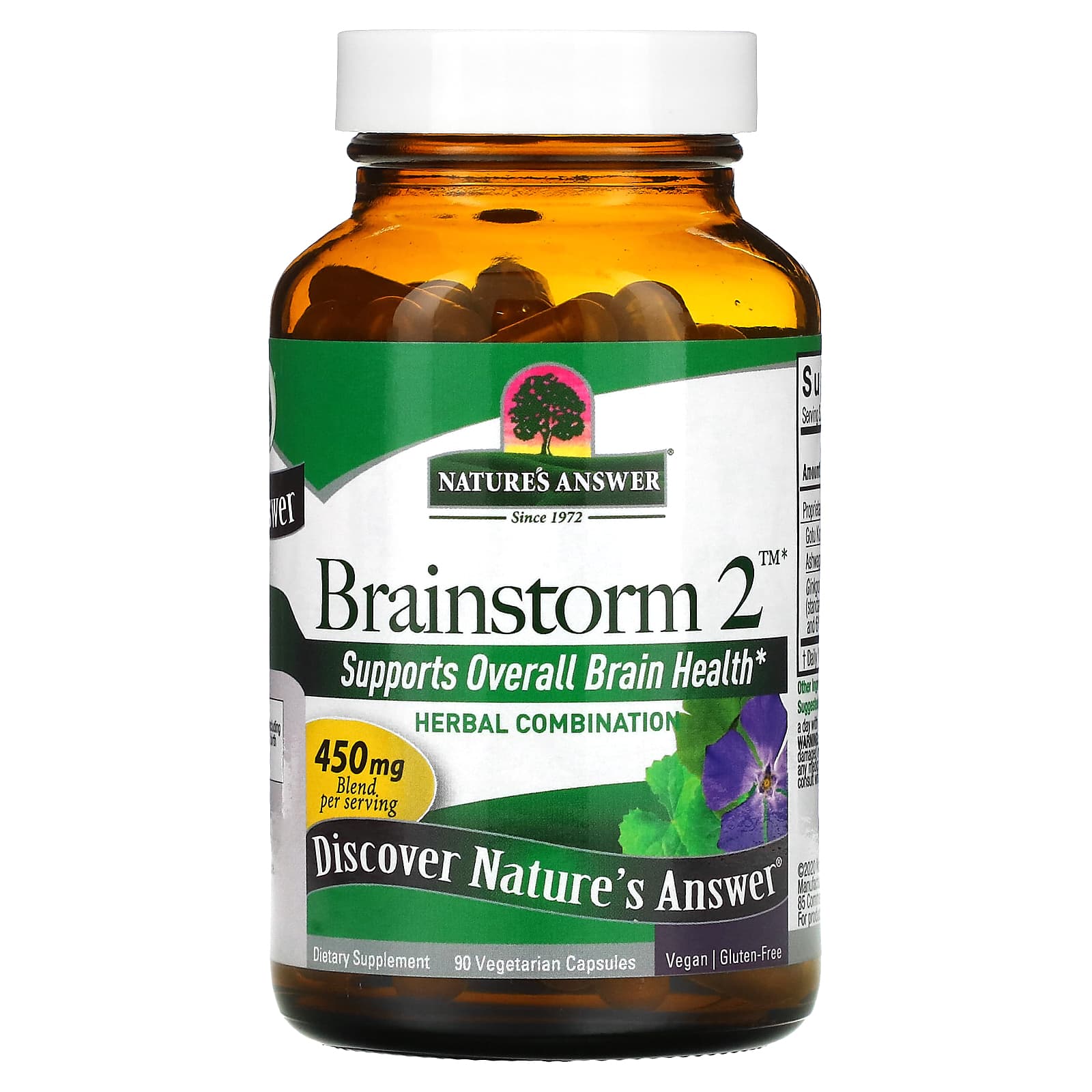 Nature’s Answer, Brainstorm 2, 90 Capsules UPC 083000160233 | Hilife Vitamins
