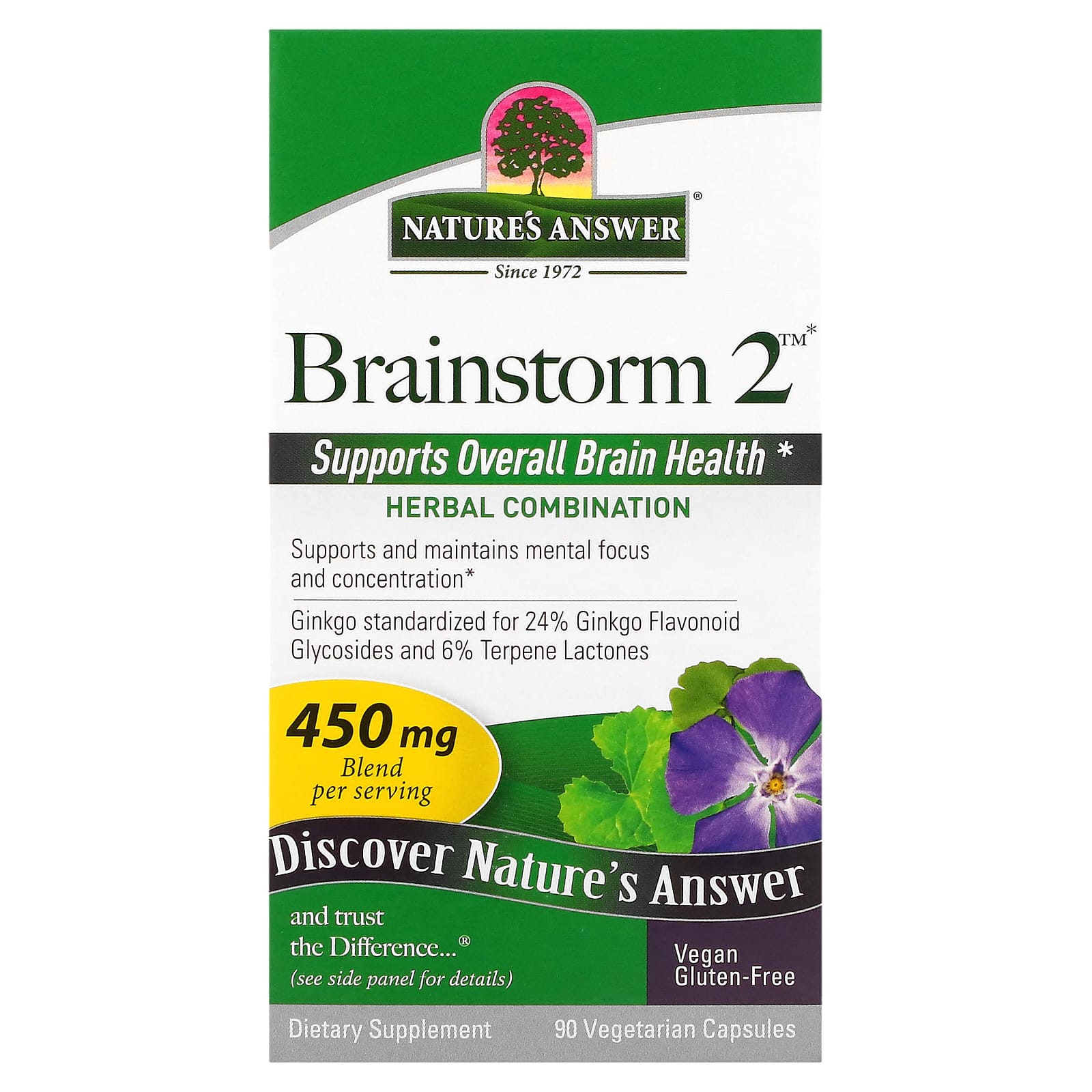 Nature’s Answer, Brainstorm 2, 90 Capsules UPC 083000160233 | Hilife Vitamins