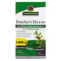 Nature’s Answer, Butchers Broom Root, 90 Capsules UPC 083000161384 | Hilife Vitamins
