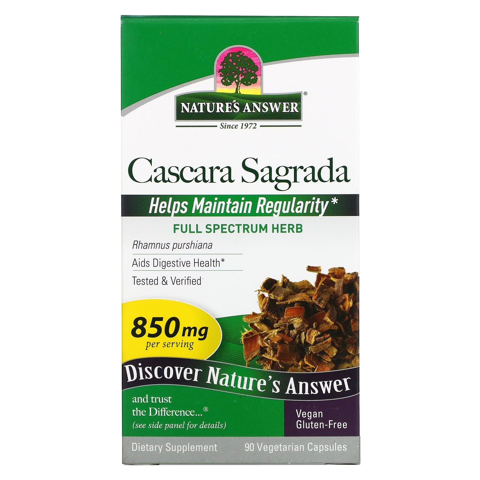 Nature’s Answer, Cascara Sagrada Bark, 90 Capsules UPC 083000161421 | Hilife Vitamins