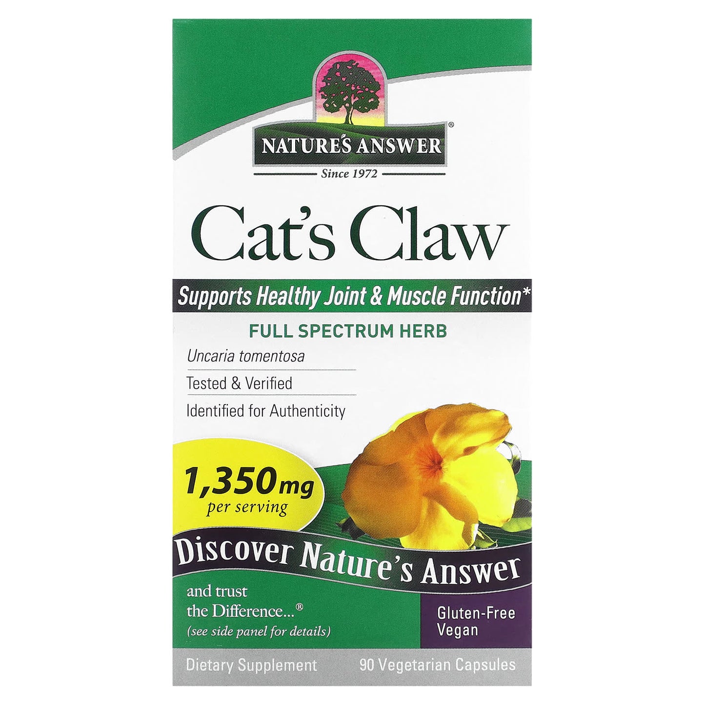 Nature’s Answer, Cat's Claw Inner Bark, 90 Capsules UPC 083000161469 | Hilife Vitamins