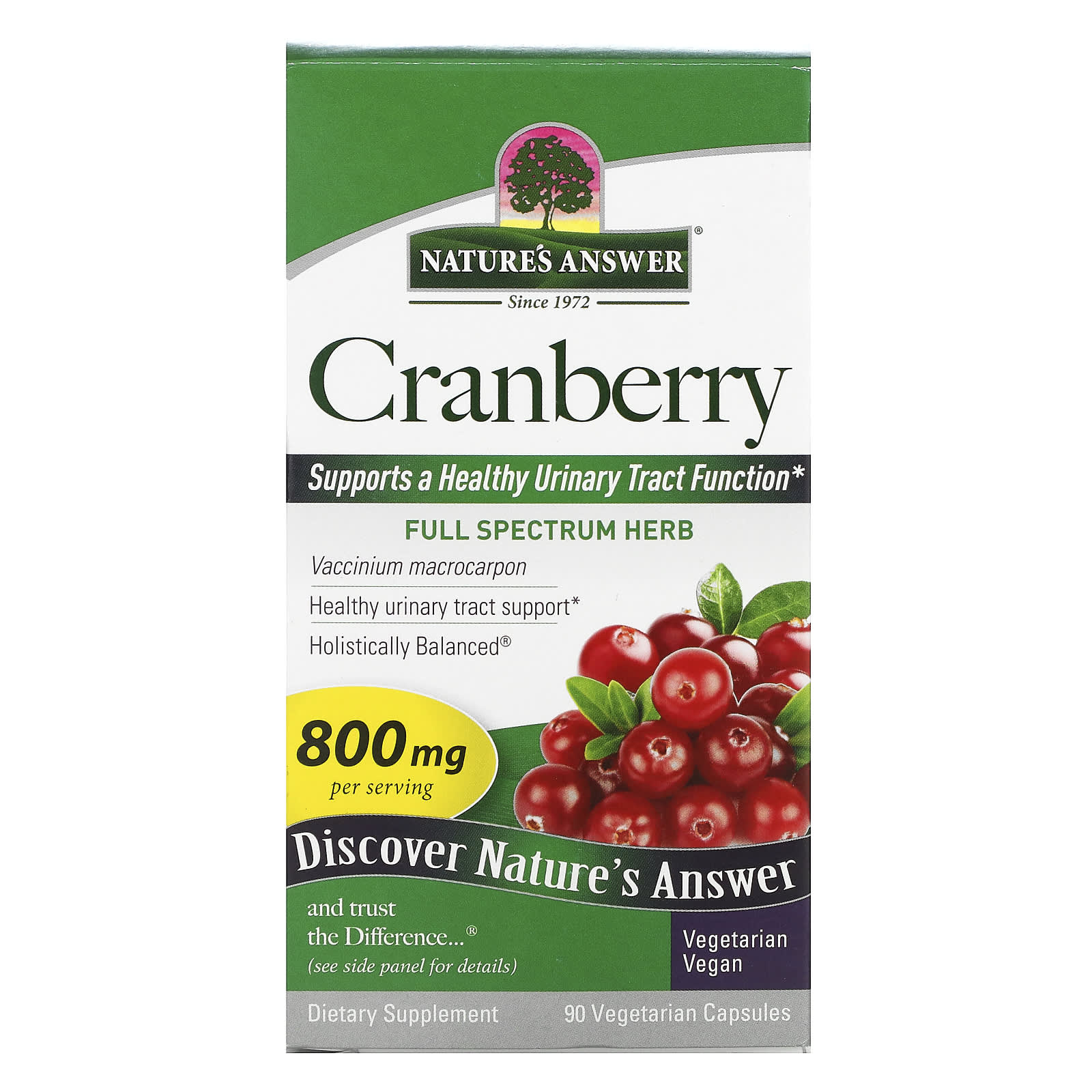 Nature’s Answer, Cranberry Fruit, 90 Capsules UPC 083000161582 | Hilife Vitamins