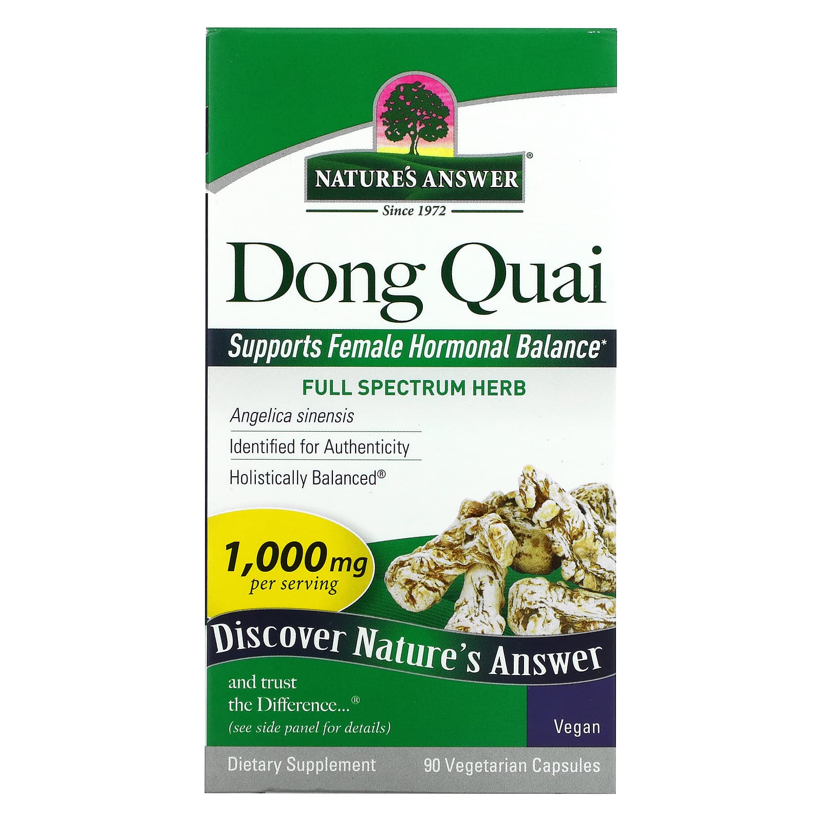 Nature’s Answer, Dong Quai Root, 90 Capsules UPC 083000161704 | Hilife Vitamins