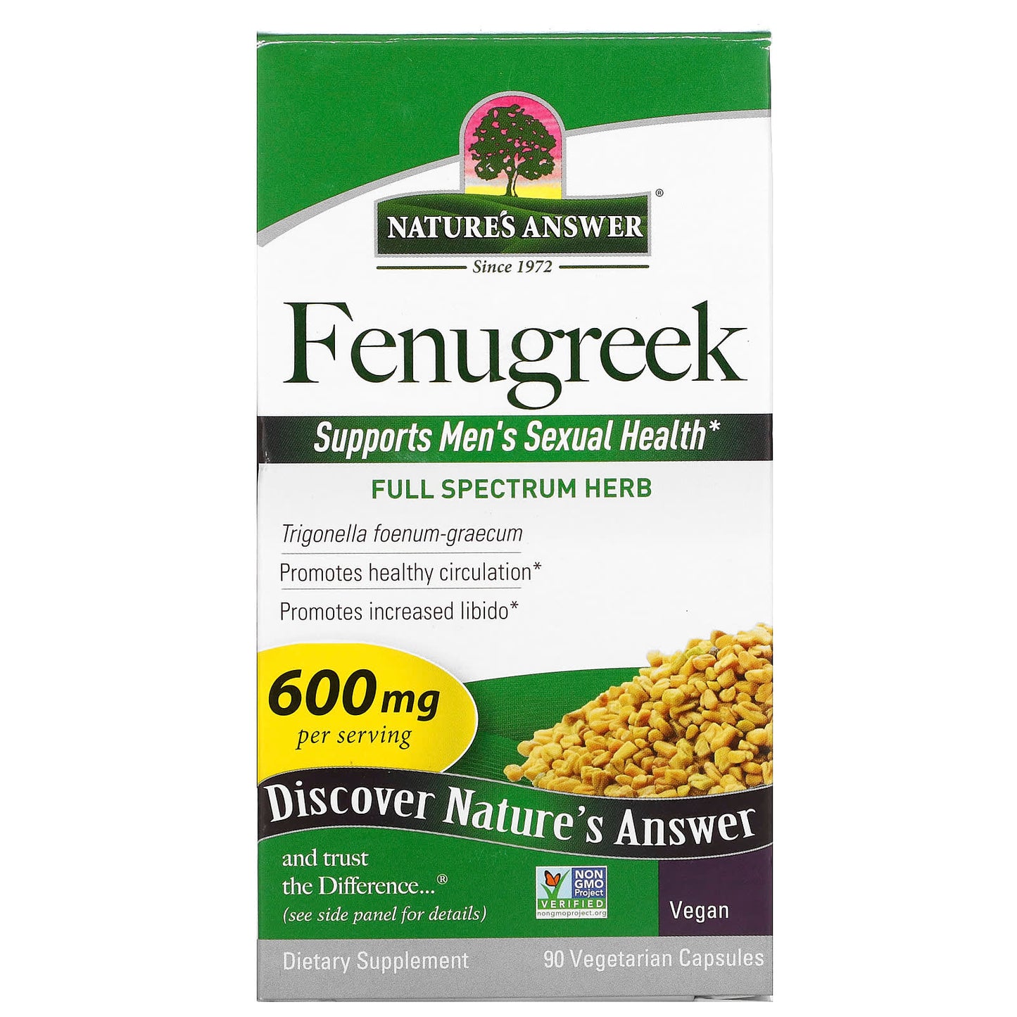 Nature’s Answer, Fenugreek Seed, 90 Capsules UPC 083000162145 | Hilife Vitamins