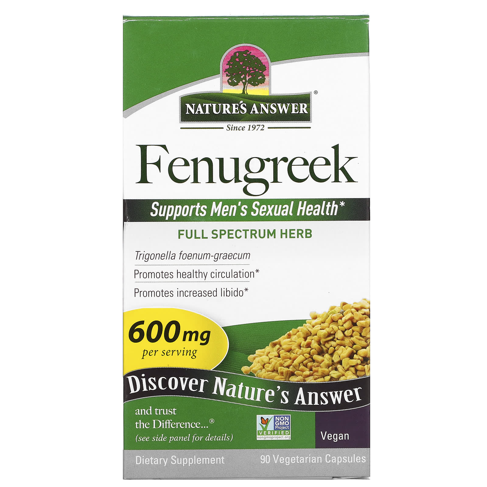Nature’s Answer, Fenugreek Seed, 90 Capsules UPC 083000162145 | Hilife Vitamins