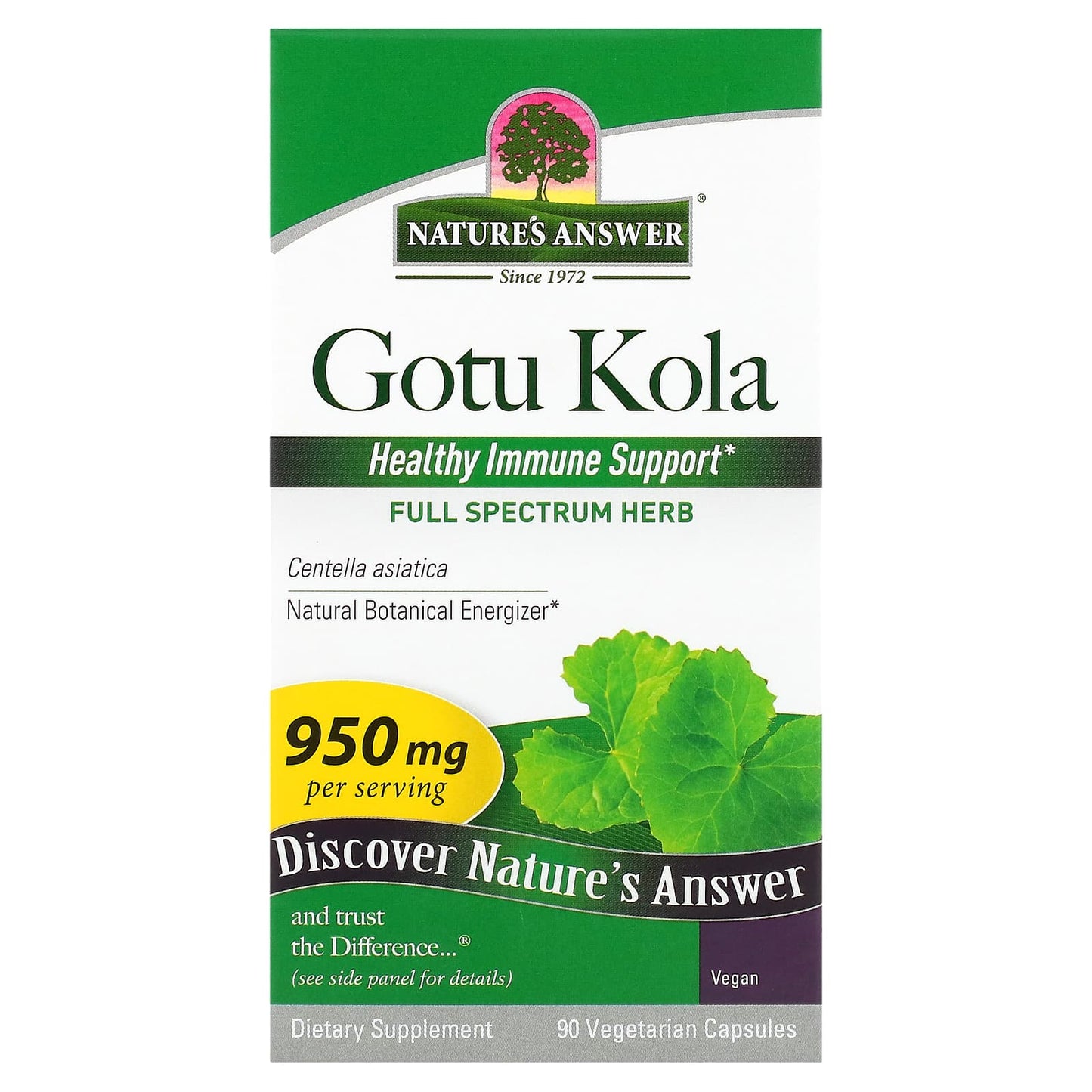 Nature’s Answer, Gotu-Kola Herb, 90 Capsules UPC 083000162626 | Hilife Vitamins