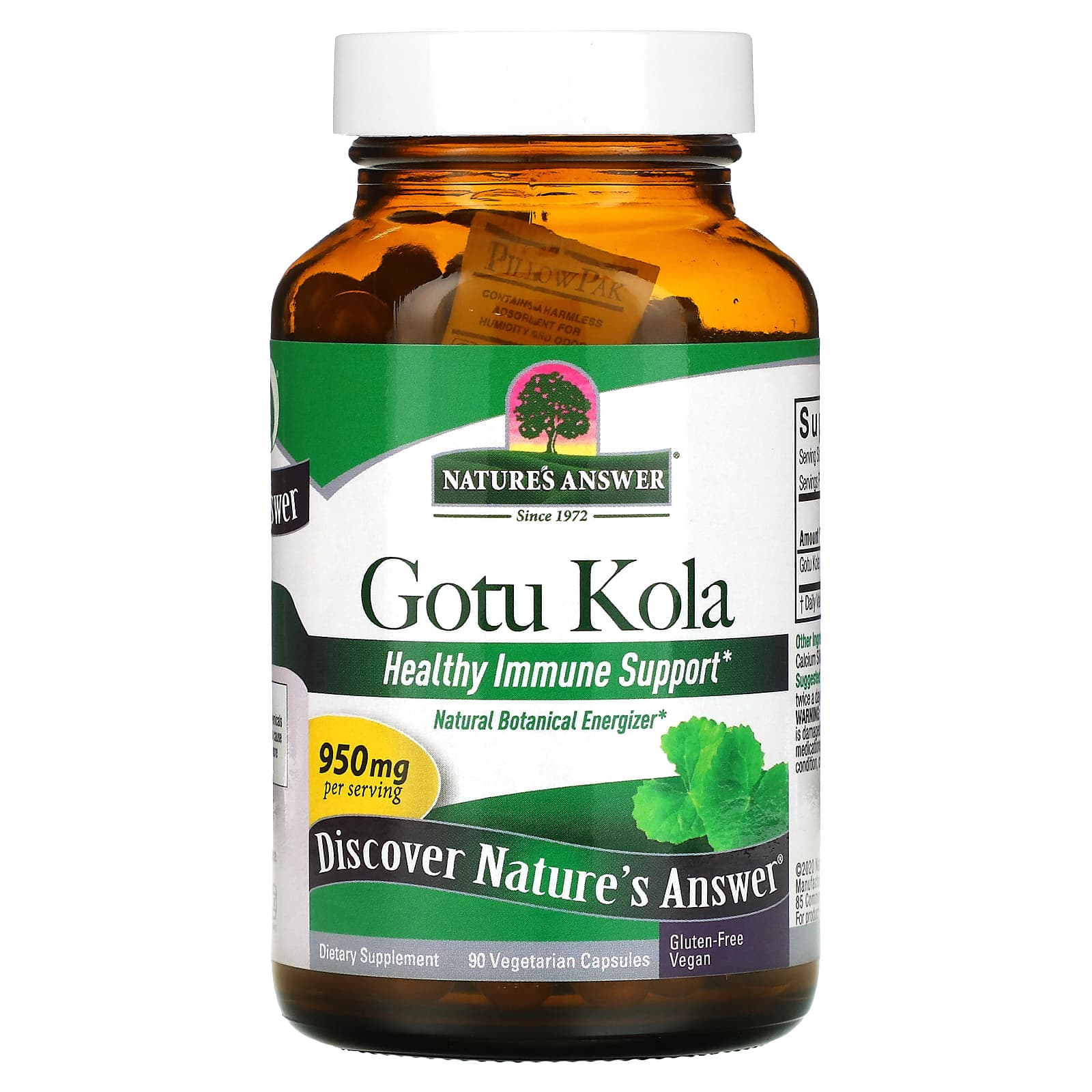 Nature’s Answer, Gotu-Kola Herb, 90 Capsules UPC 083000162626 | Hilife Vitamins