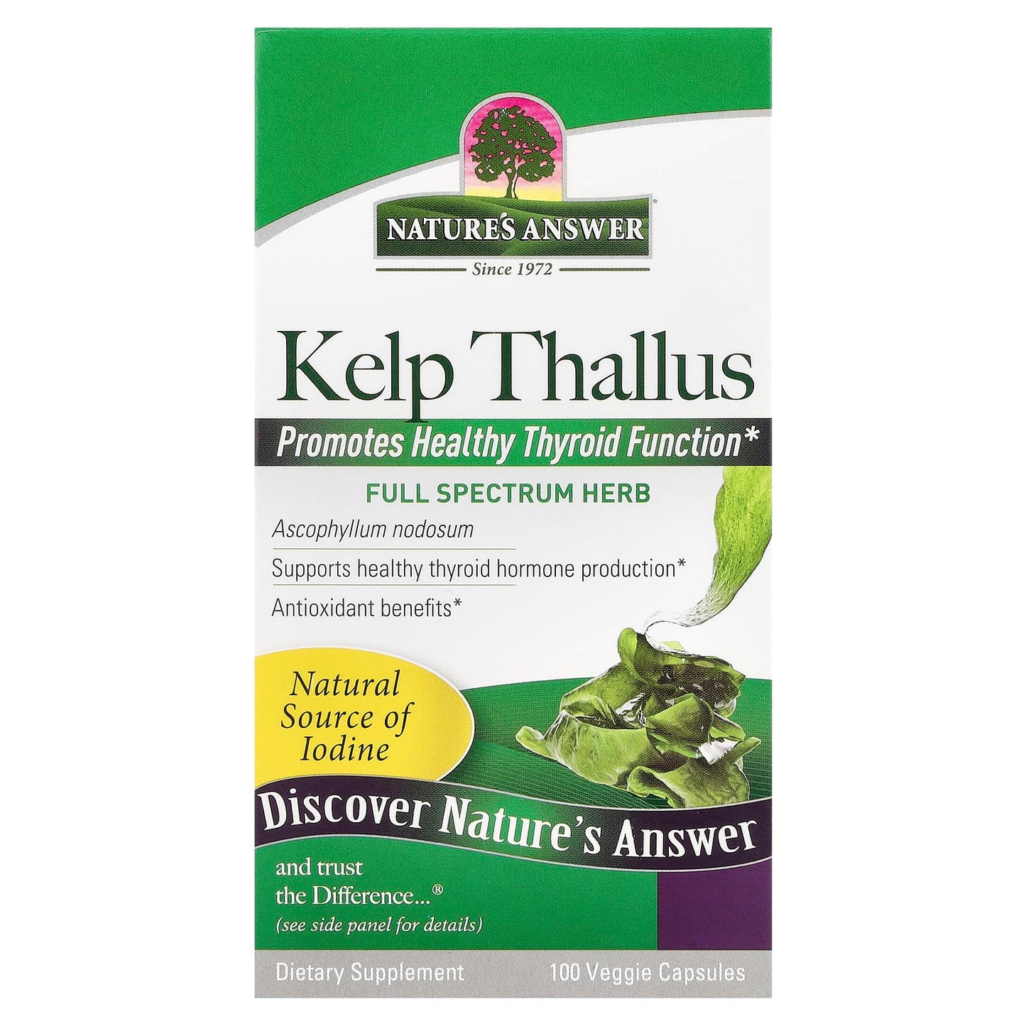 Nature’s Answer, Kelp Thallus, 100 Capsules UPC 083000162909 | Hilife Vitamins