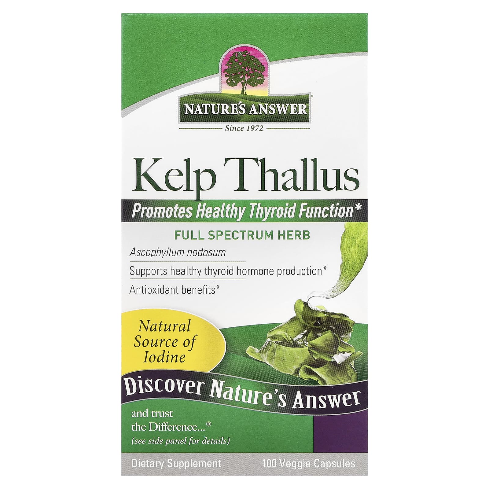 Nature’s Answer, Kelp Thallus, 100 Capsules UPC 083000162909 | Hilife Vitamins