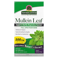 Nature’s Answer, Mullein Leaf, 90 Capsules UPC 083000162985 | Hilife Vitamins