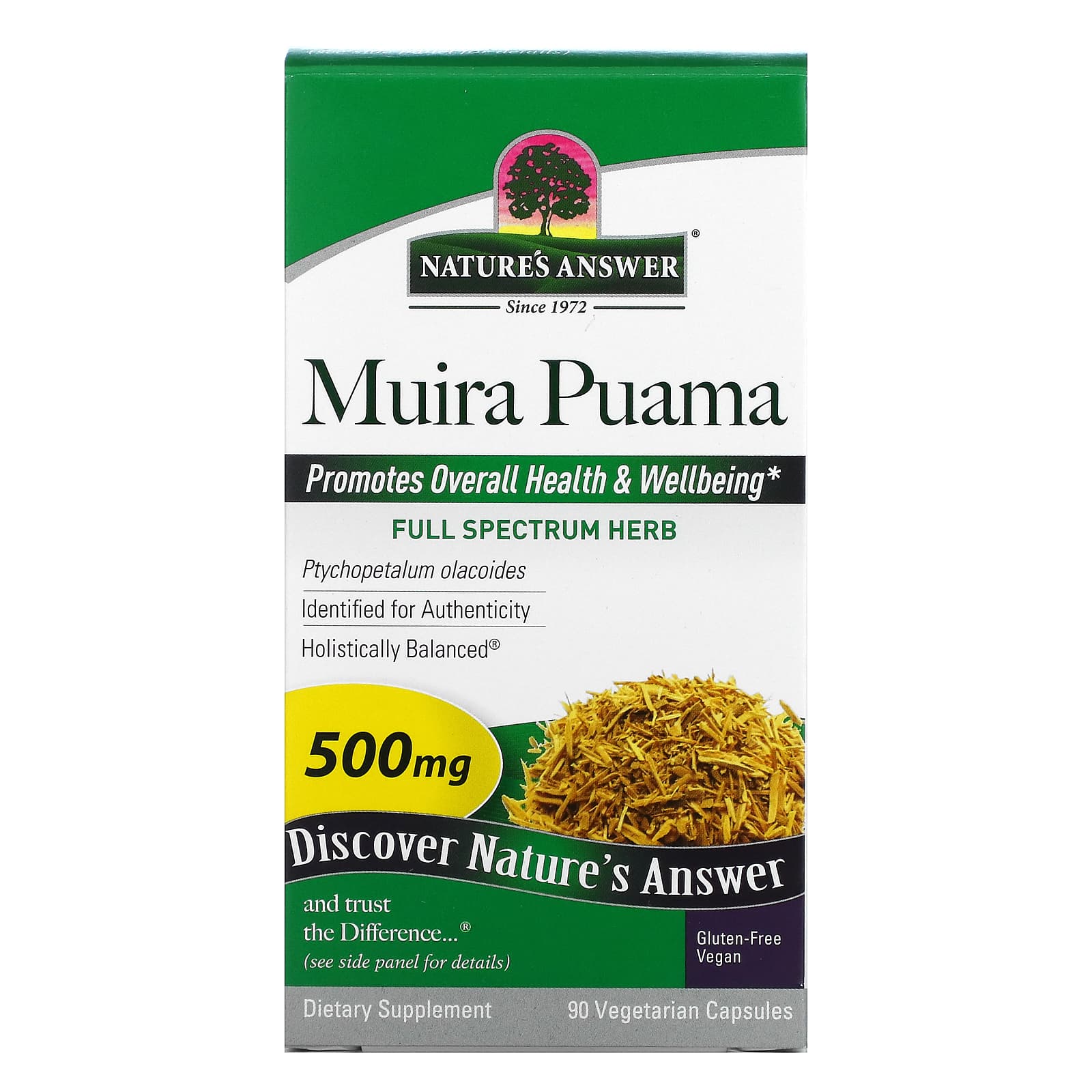 Nature’s Answer, Muira-Puama Bark, 90 Capsules UPC 083000163029 | Hilife Vitamins