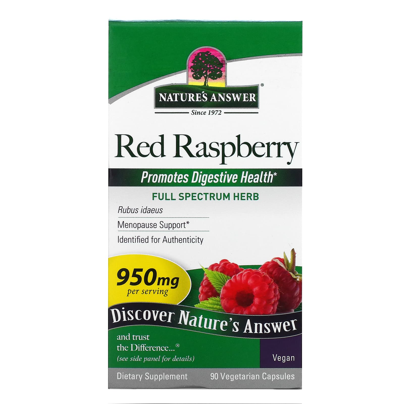 Nature’s Answer, Red Raspberry Leaf, 90 Capsules UPC 083000163180 | Hilife Vitamins
