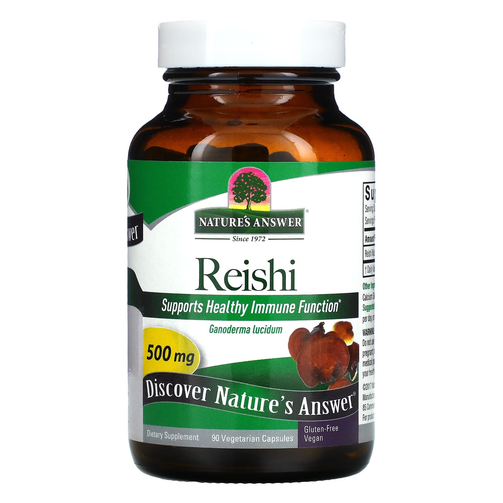 Nature’s Answer, Reishi Mushroom Mycelia, 90 Capsules UPC 083000163227 | Hilife Vitamins